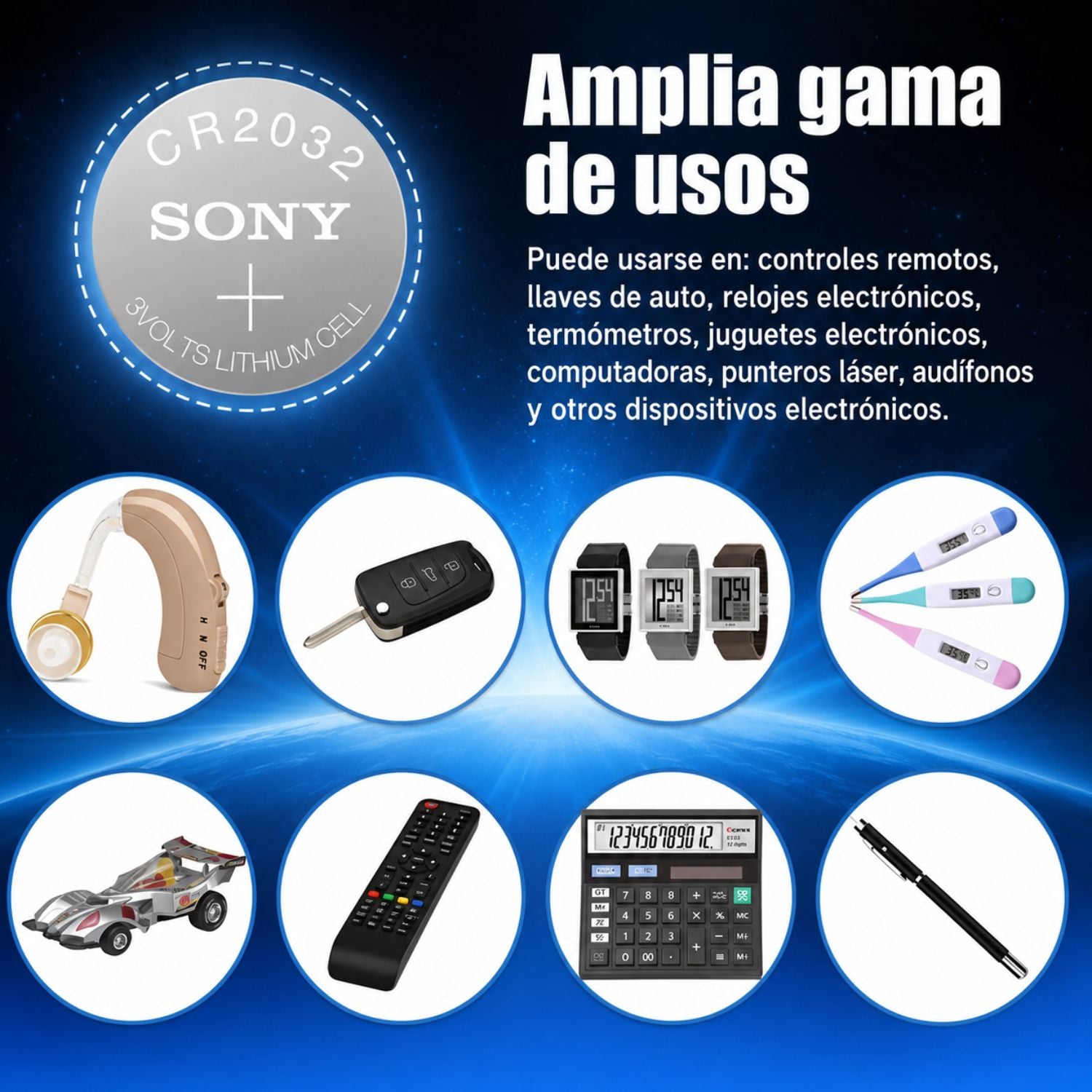 PILAS SONY CR2032 3V LITIO PACK 5 UNIDADES - 3