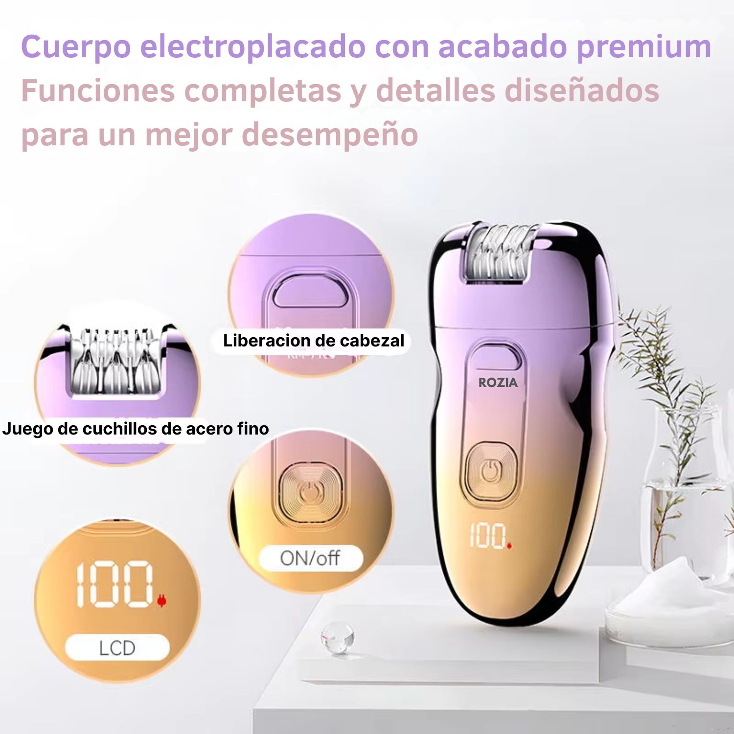 DEPILADORA ELÉCTRICA FACIAL Y CORPORAL 3 EN 1 CON REMOVEDOR DE CALLOS RECARGABLE - 2