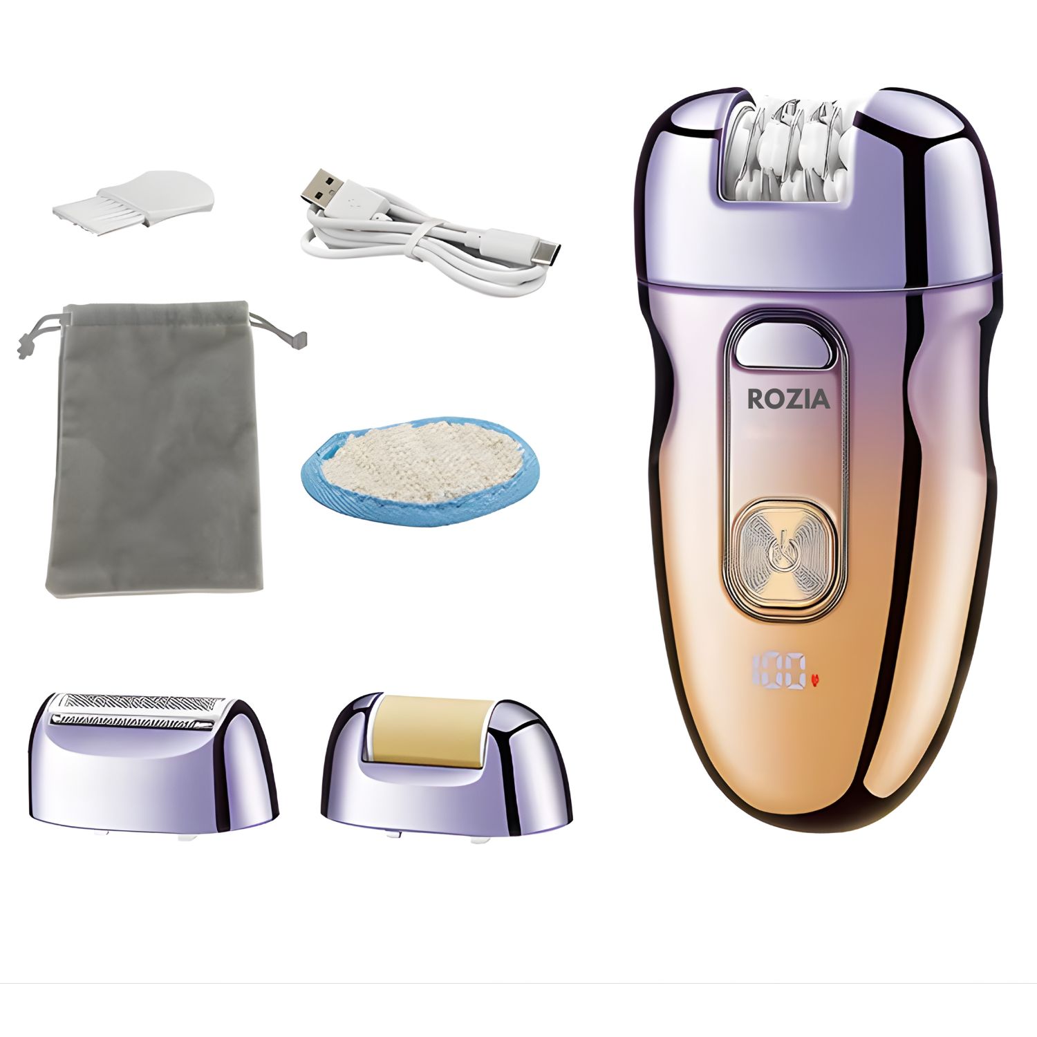 DEPILADORA ELÉCTRICA FACIAL Y CORPORAL 3 EN 1 CON REMOVEDOR DE CALLOS RECARGABLE - 7