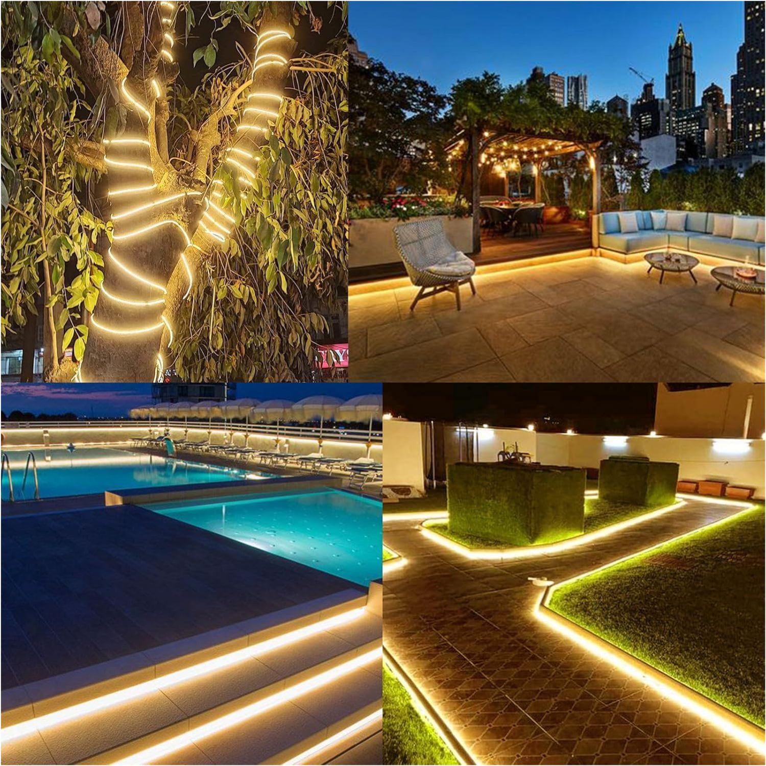 TIRA LED SOLAR 10M IMPERMEABLE IP68 PARA JARDINES, TERRAZAS, PISCINAS Y CAMPING - 8