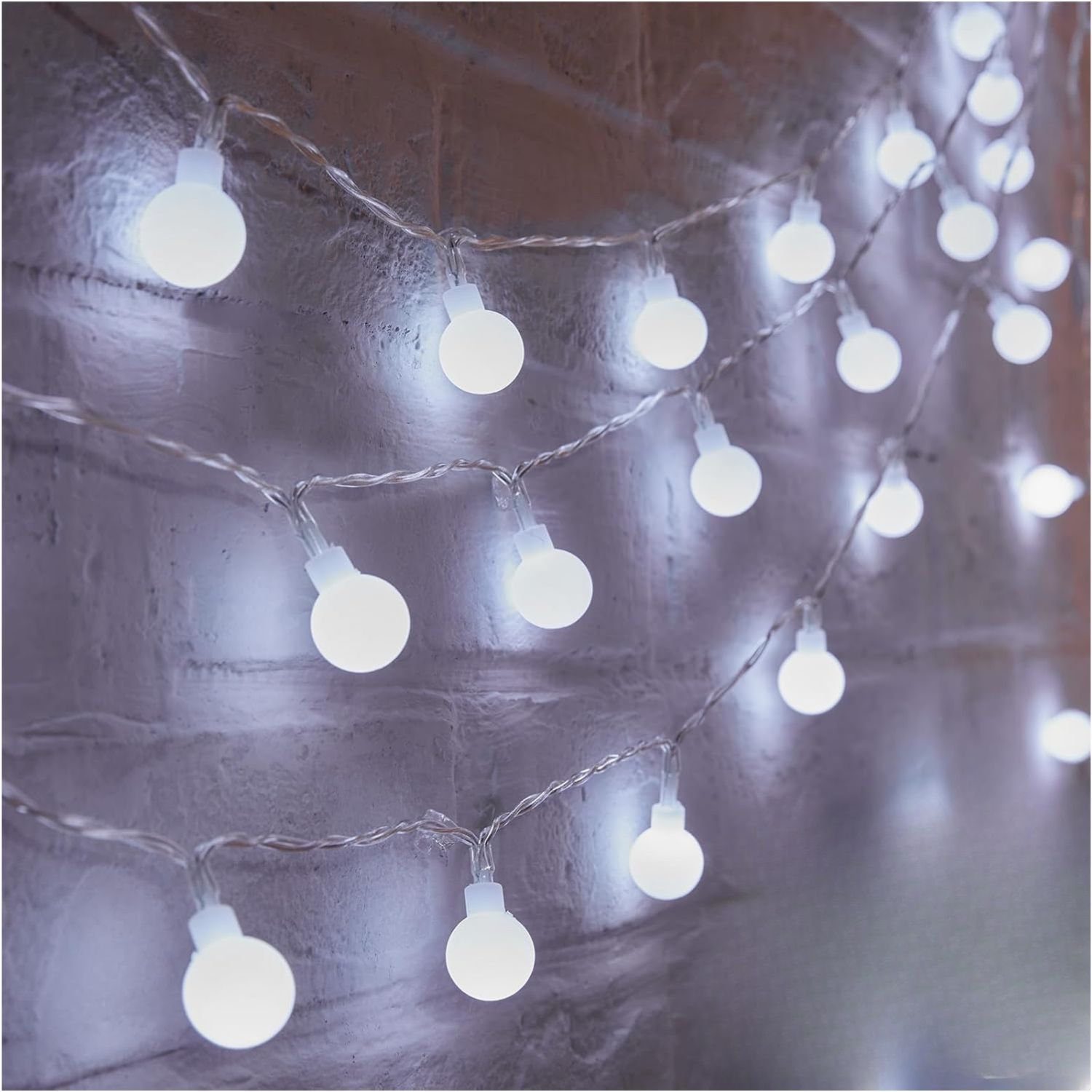GUIRNALDA DE LUCES LED 9M 100 BOLITAS BLANCAS IP44 PARA DECORACIÓN INTERIOR Y EXTERIOR - 2