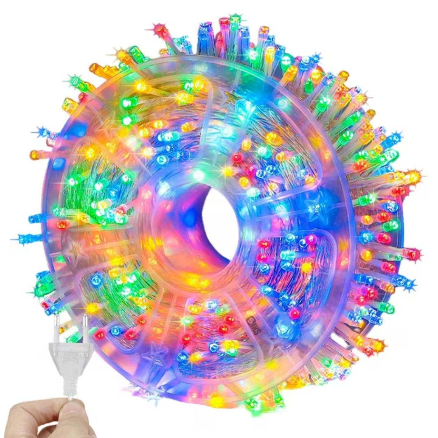 GUIRNALDA LUCES LED 50 METROS 400 LED CABLE TRANSPARENTE PARA TERRAZAS, JARDINES Y EVENTOS - 1