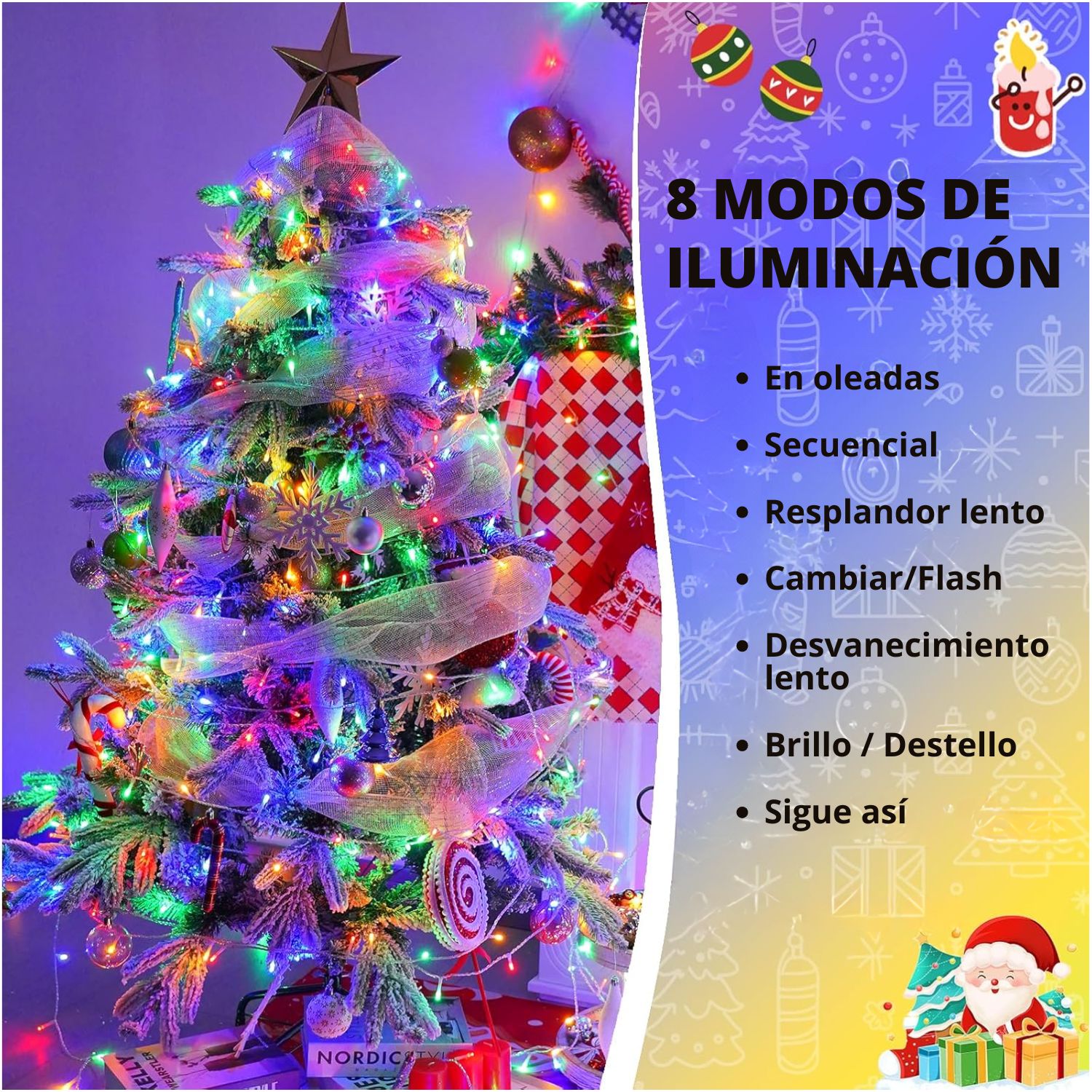 GUIRNALDA LUCES LED 50 METROS 400 LED CABLE TRANSPARENTE PARA TERRAZAS, JARDINES Y EVENTOS - 4