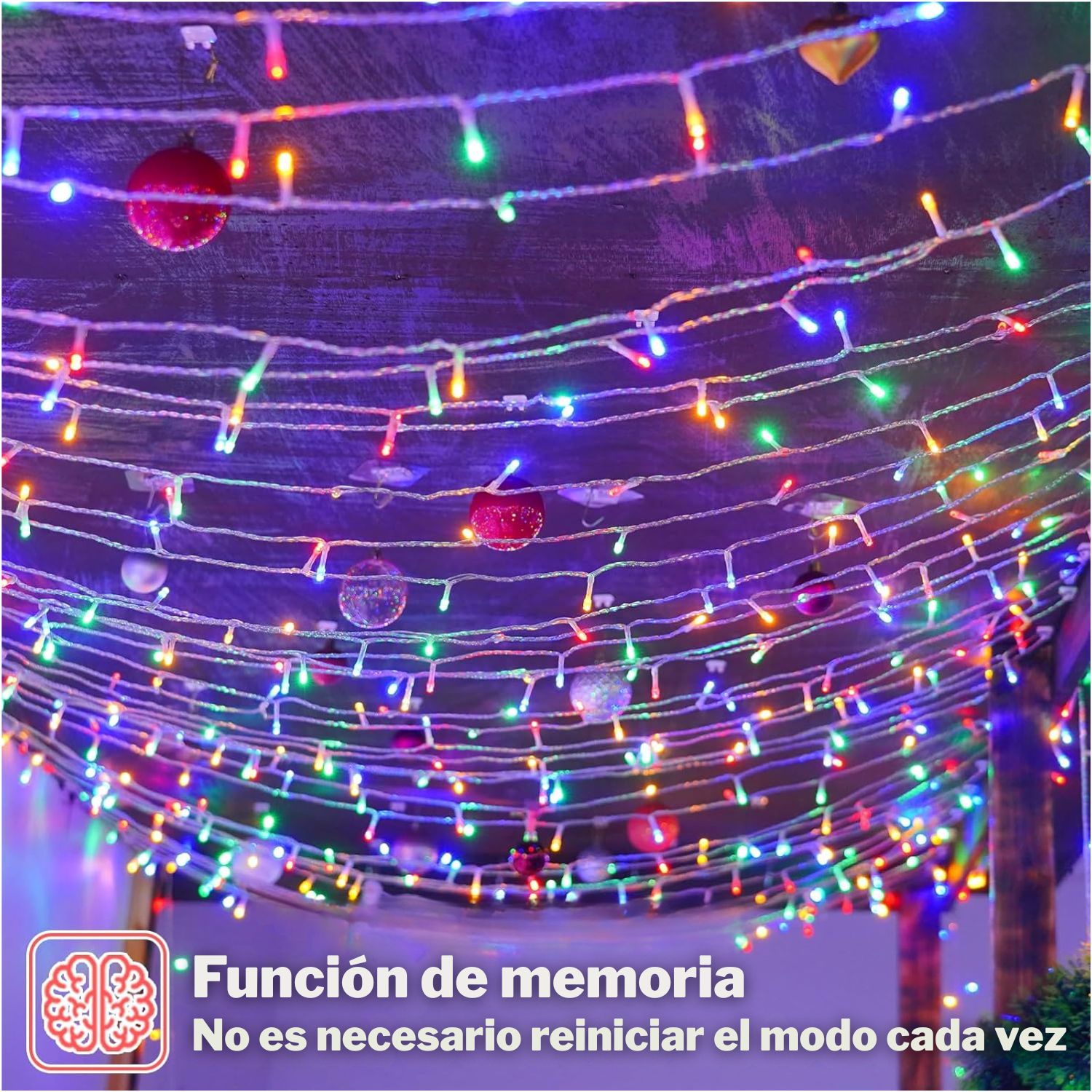 GUIRNALDA LUCES LED 50 METROS 400 LED CABLE TRANSPARENTE PARA TERRAZAS, JARDINES Y EVENTOS - 6