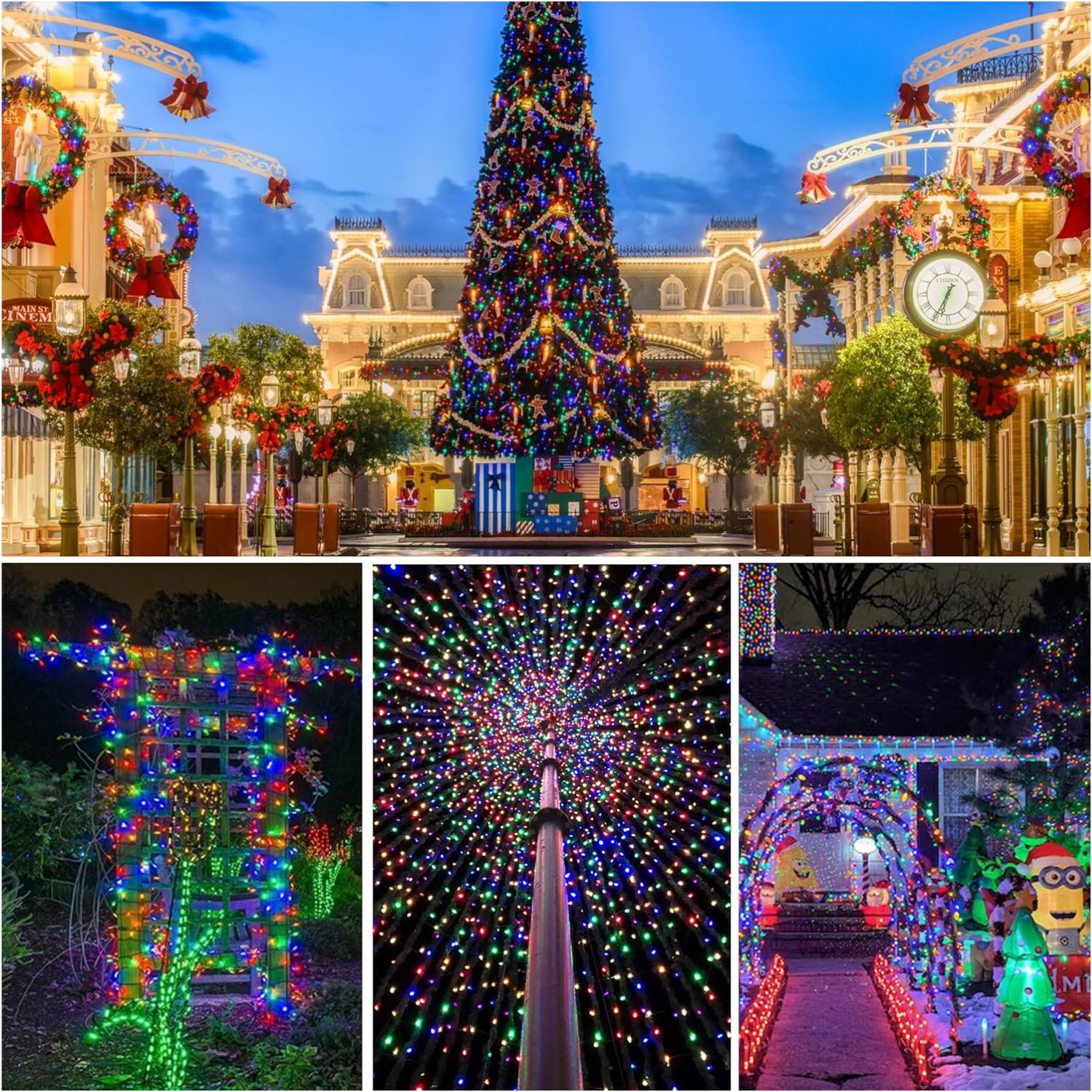 GUIRNALDA LUCES LED 50 METROS 400 LED CABLE TRANSPARENTE PARA TERRAZAS, JARDINES Y EVENTOS - 8