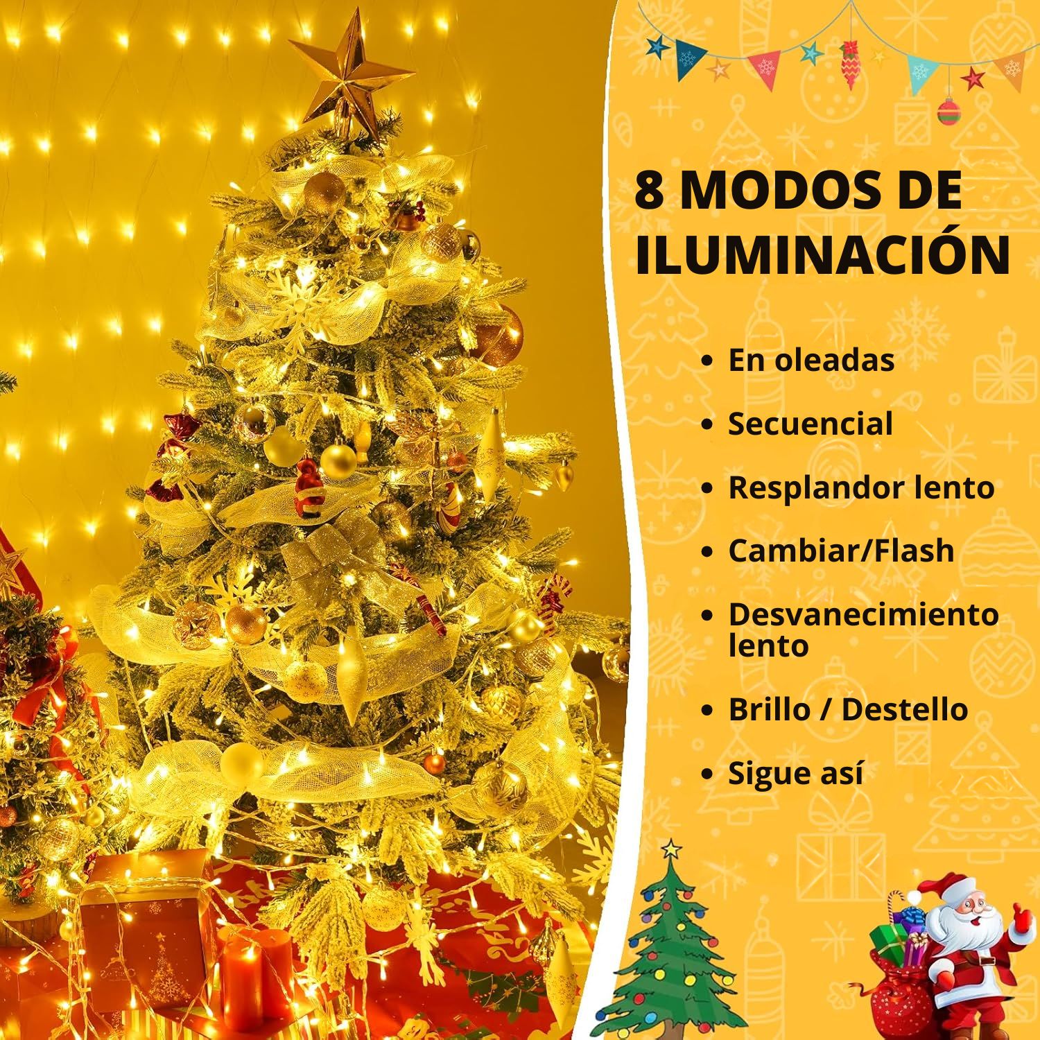 LUCES DE NAVIDAD TIPO DIAMANTE 400 LED 50M CABLE TRANSPARENTE - 4