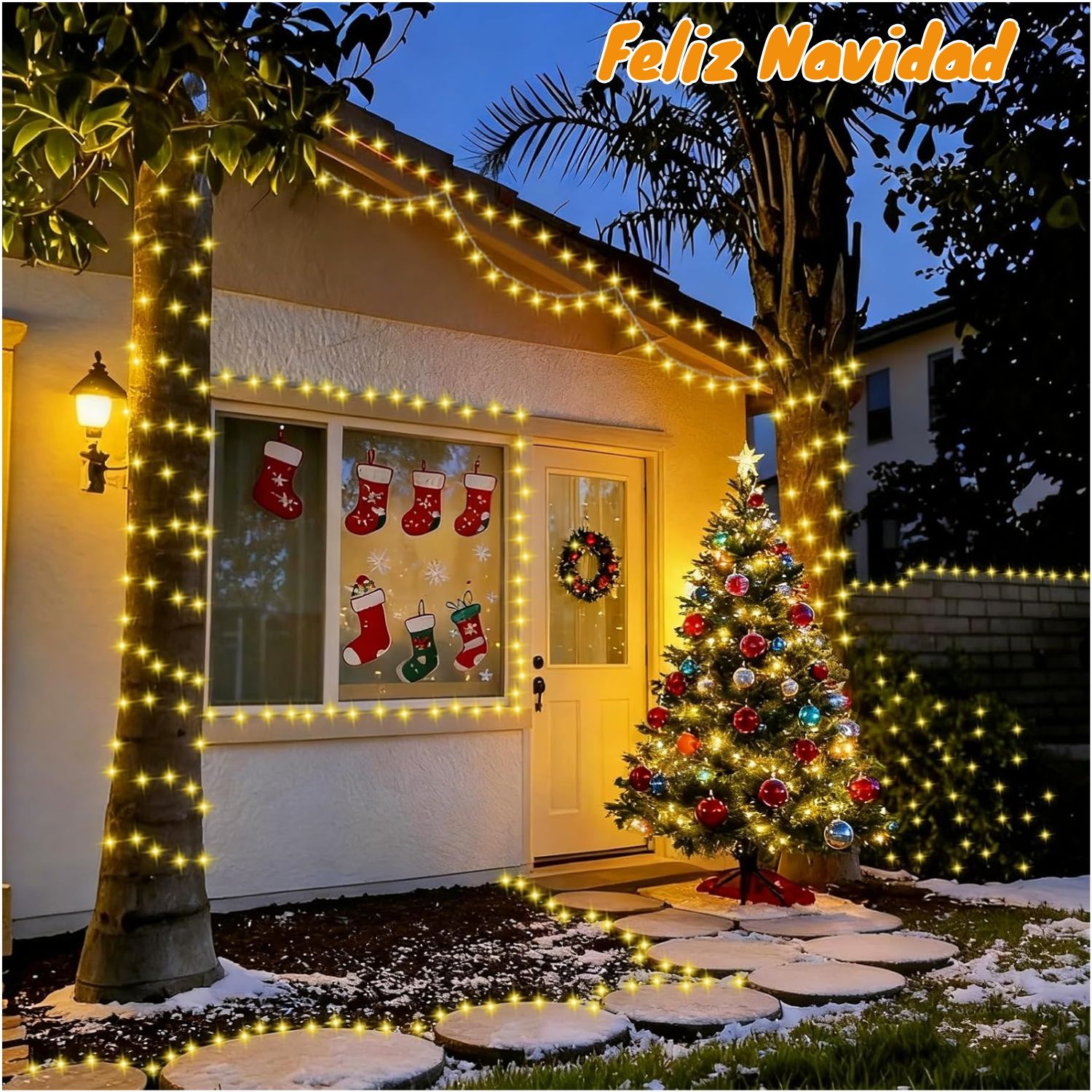 LUCES DE NAVIDAD TIPO DIAMANTE 400 LED 50M CABLE TRANSPARENTE - 5