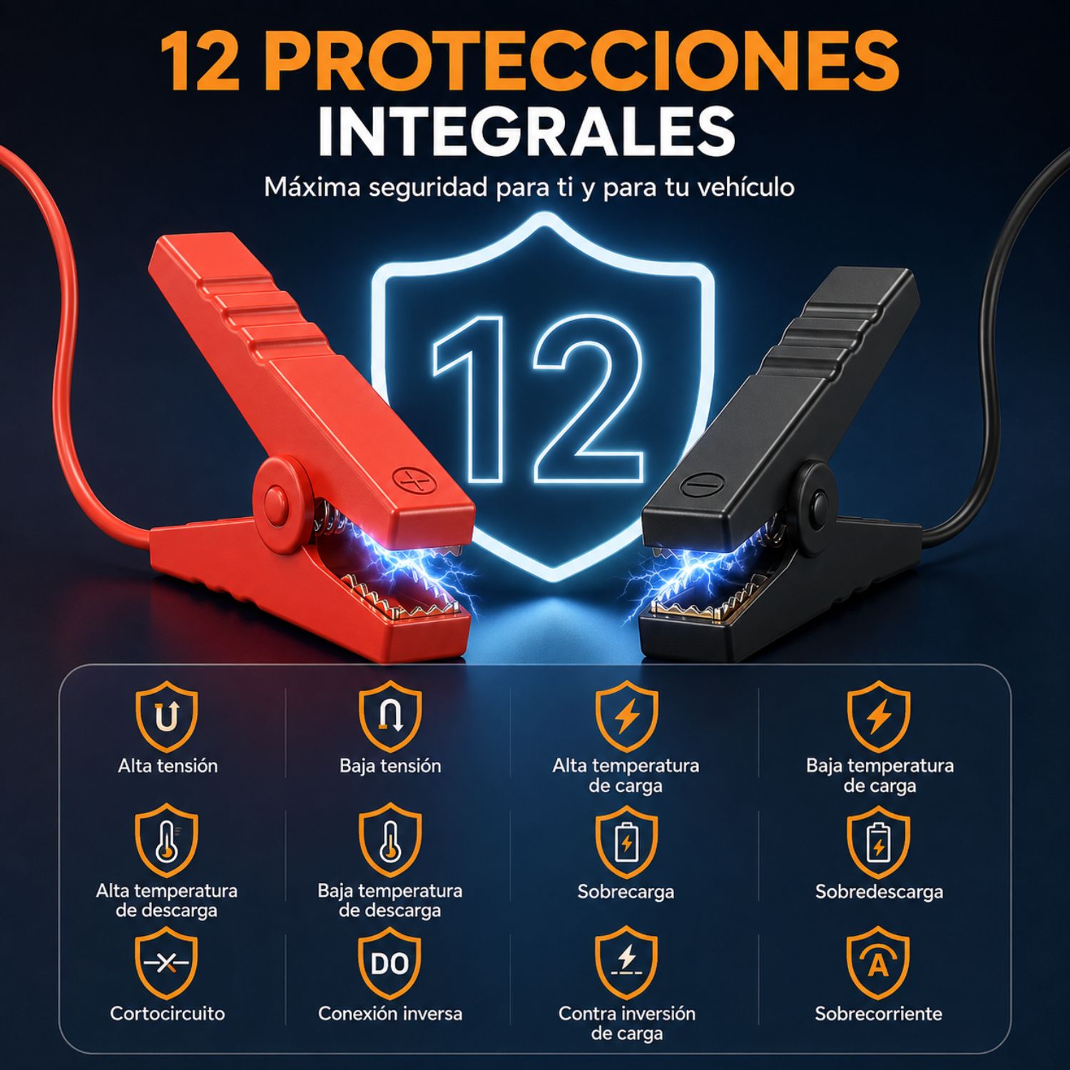 BOOSTER ARRANCADOR PARA AUTO 1500A CON INFLADOR DIGITAL 150 PSI Y POWER BANK 10000MAH - 6