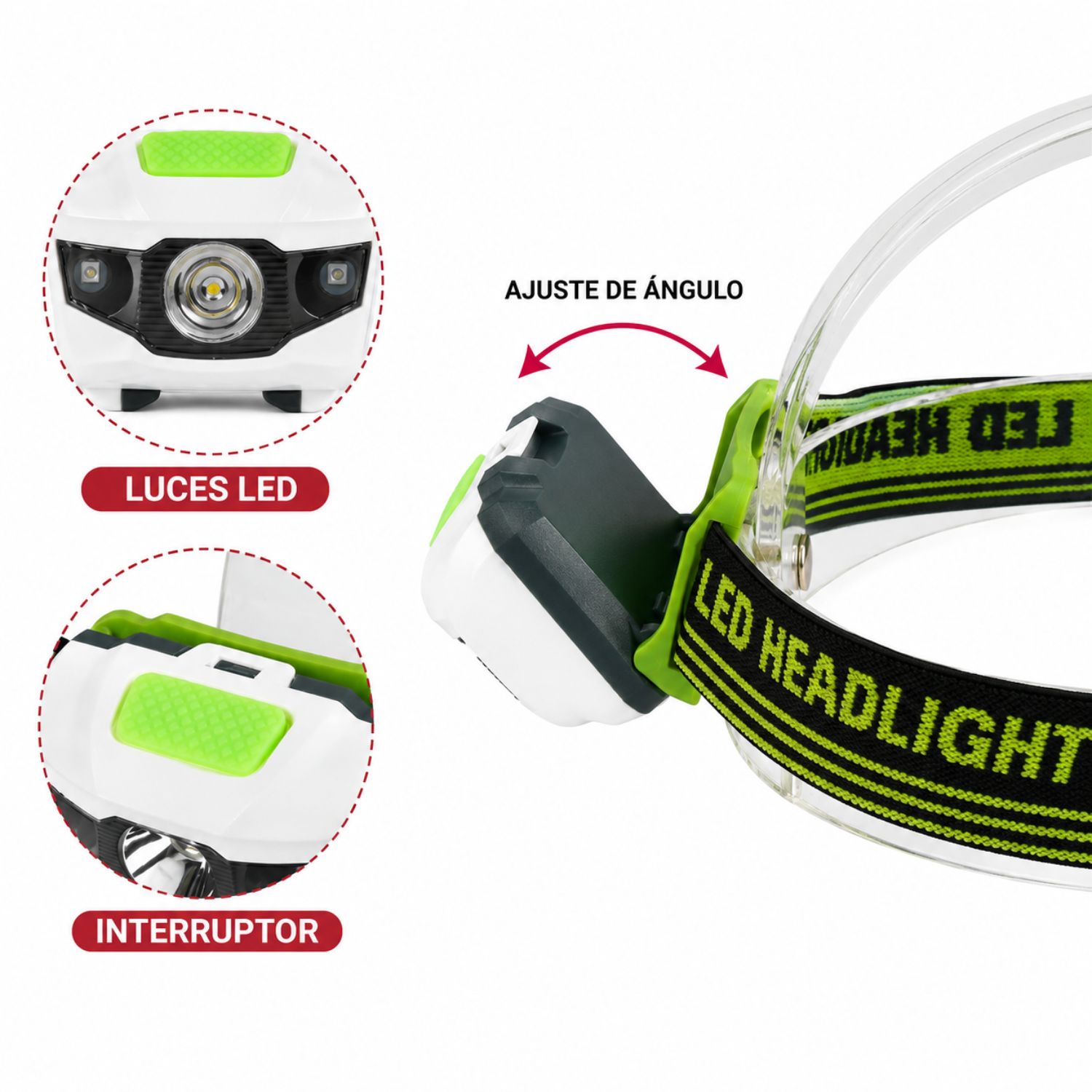 LINTERNA FRONTAL LED 120 LÚMENES IPX6 CON 4 MODOS PARA CASCO, CAMPING, PESCA Y TRABAJO - 4