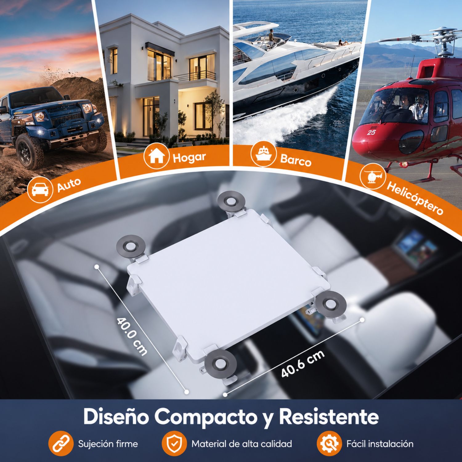 SOPORTE DE VENTOSA PARA STARLINK MINI CON 4 VENTOSAS PARA AUTO, RV, BARCO Y VENTANAS - 6