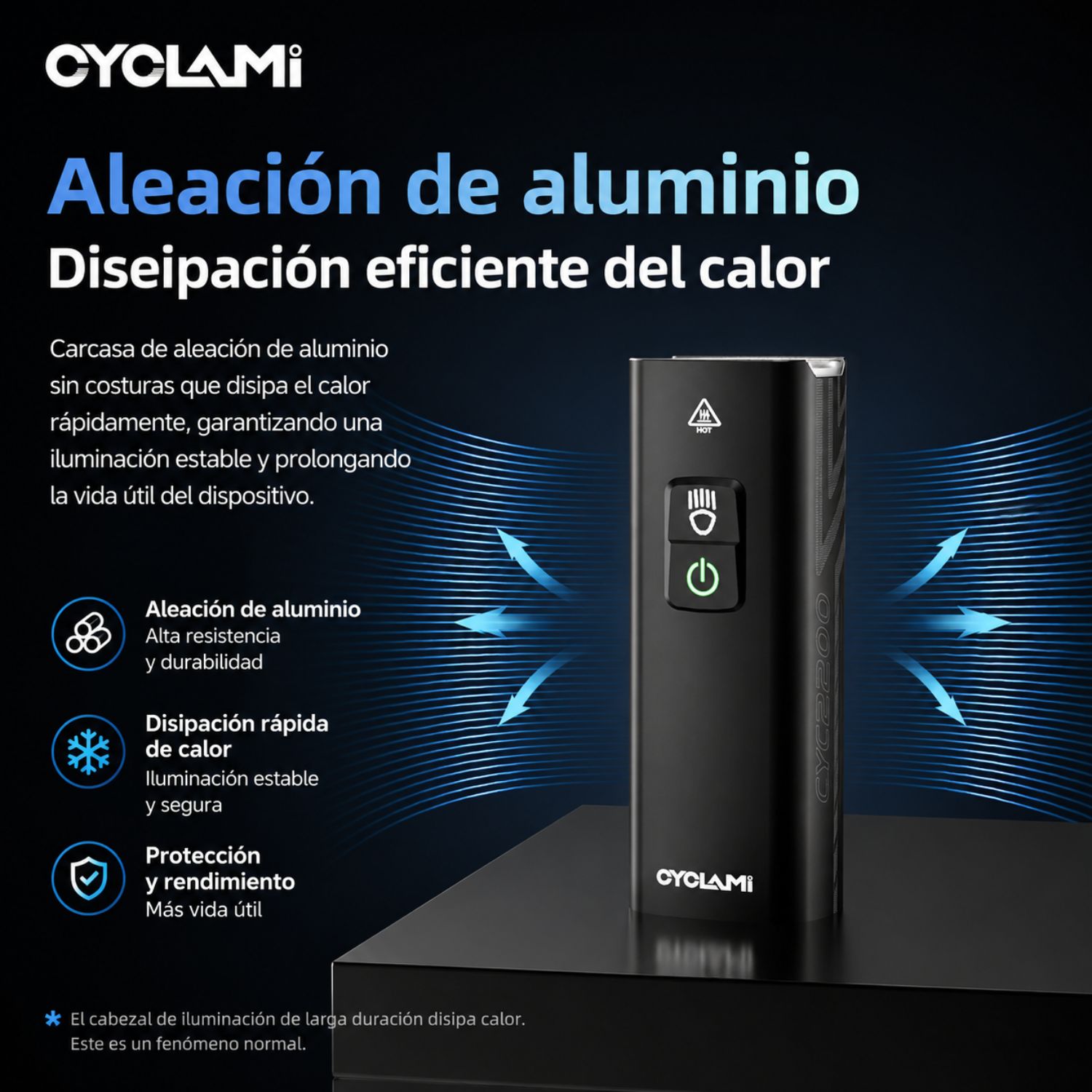 LINTERNA DELANTERA PARA BICICLETA 2200 LÚMENES RECARGABLE USB-C POWER BANK - 6