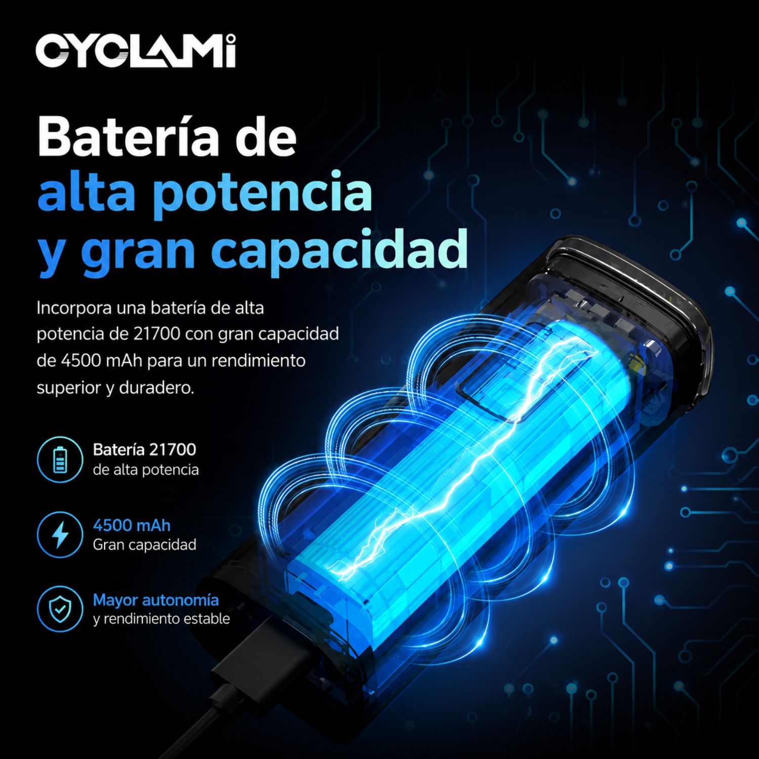 LUZ DELANTERA PARA BICICLETA 2200 LÚMENES RECARGABLE USB-C POWER BANK IPX6 - 5