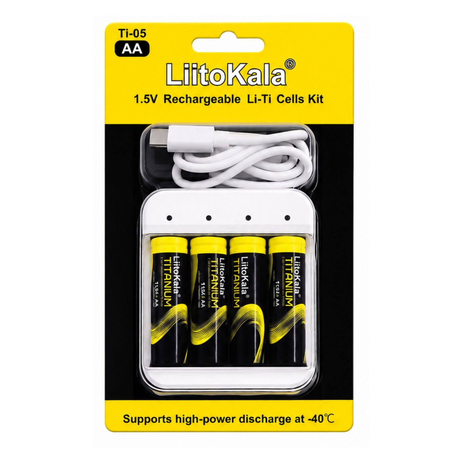 CARGADOR DE PILAS AA AAA USB-C CON 4 PILAS RECARGABLES AA 1.5V LIITOKALA CARGA INTELIGENTE - 1