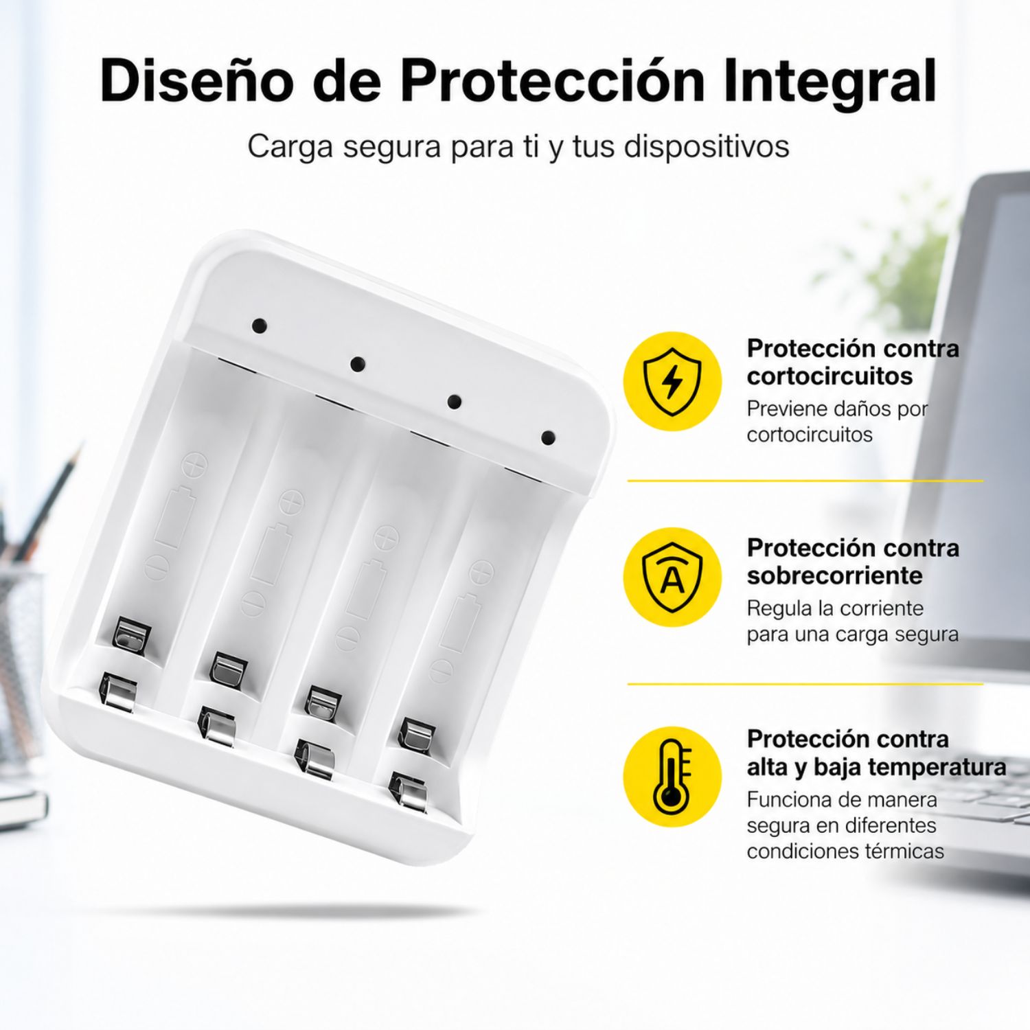 CARGADOR DE PILAS AA AAA USB-C CON 4 PILAS RECARGABLES AA 1.5V LIITOKALA CARGA INTELIGENTE - 4