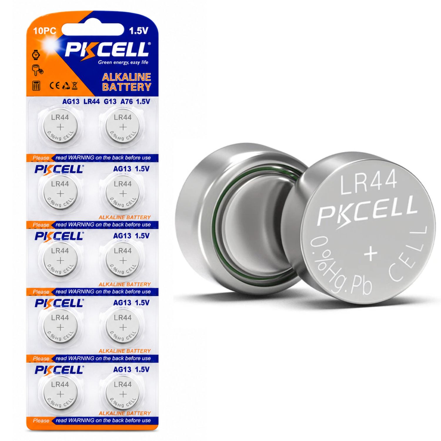 PILAS LR44 AG13 1.5V ALCALINAS PACK 10 UNIDADES - 1