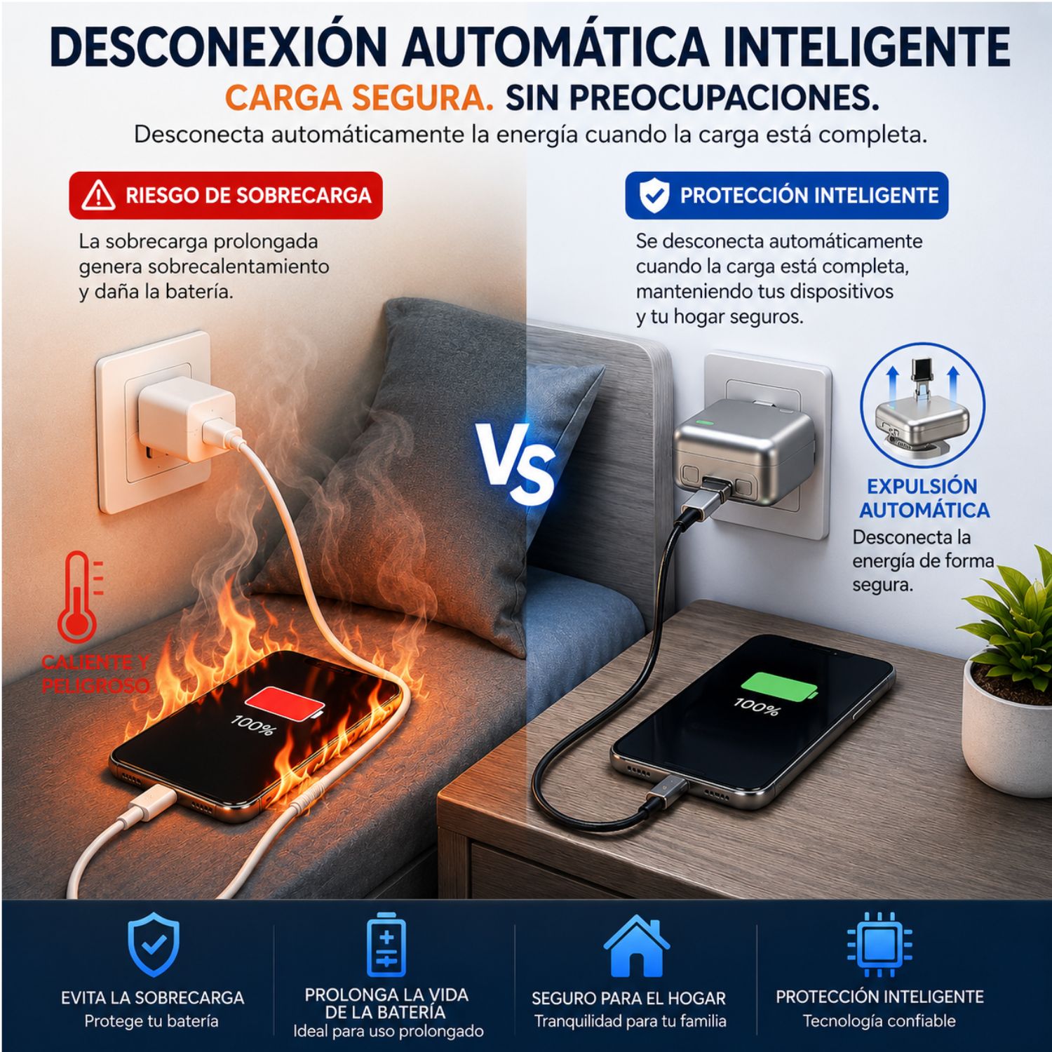 ADAPTADOR USB C INTELIGENTE 140W PD 3.1 CON DESCONEXIÓN AUTOMÁTICA COMPATIBLE CON LAPTOP CELULAR TABLET - 3