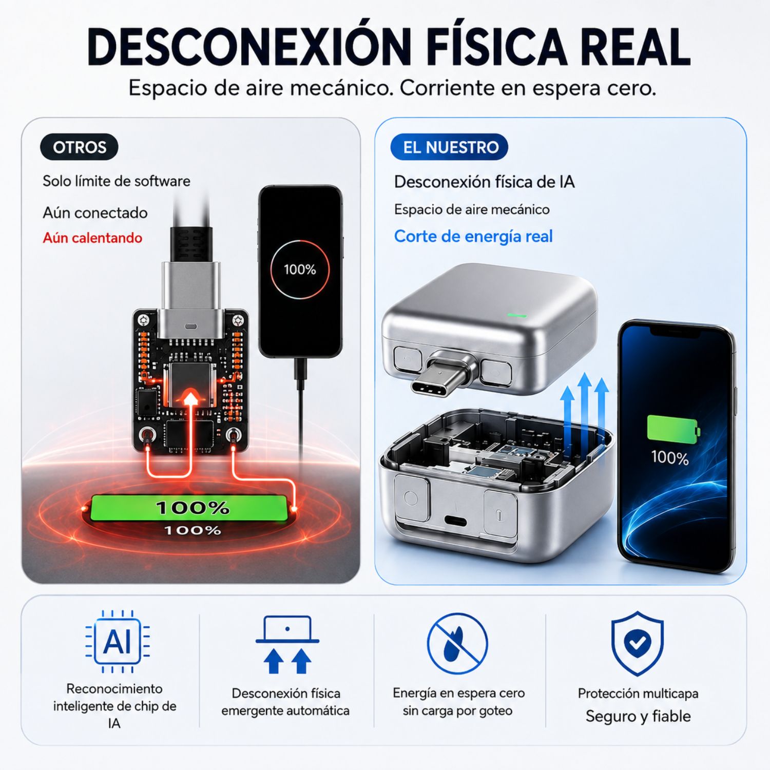ADAPTADOR USB C INTELIGENTE 140W PD 3.1 CON DESCONEXIÓN AUTOMÁTICA COMPATIBLE CON LAPTOP CELULAR TABLET - 4