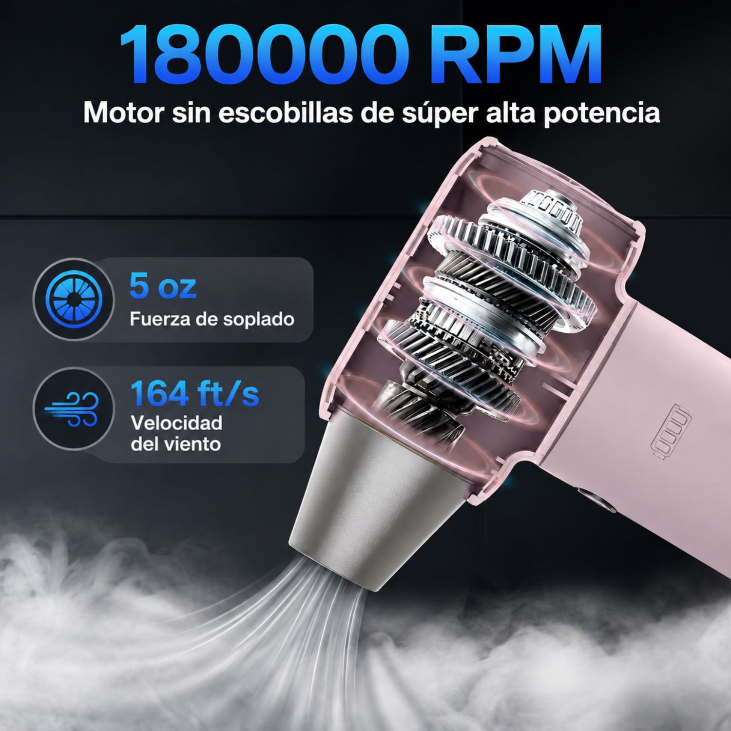 SOPLADOR DE AIRE ELÉCTRICO 180000 RPM PARA PC Y LIMPIEZA - 2