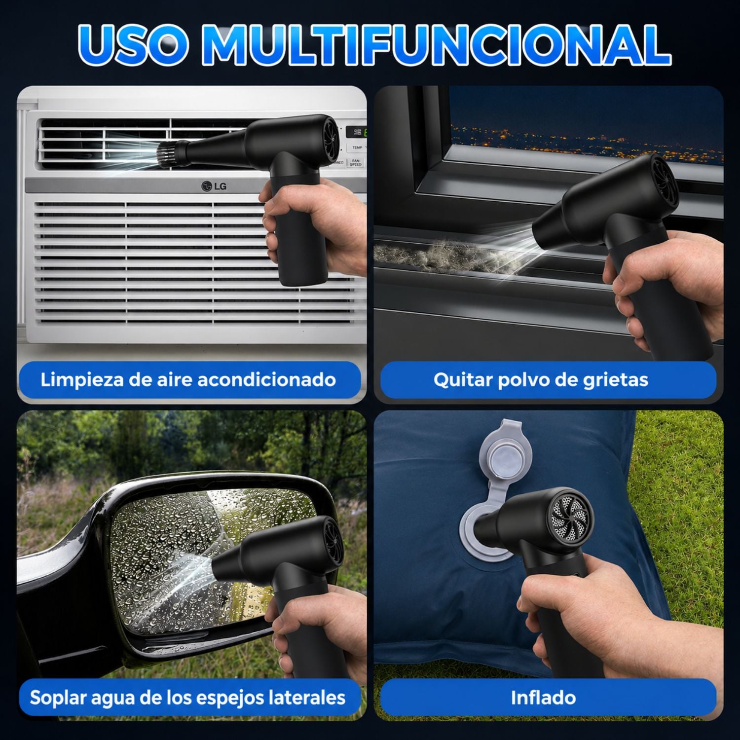 SOPLADOR DE AIRE ELÉCTRICO 180000 RPM PARA PC  Y  LIMPIEZA - 6