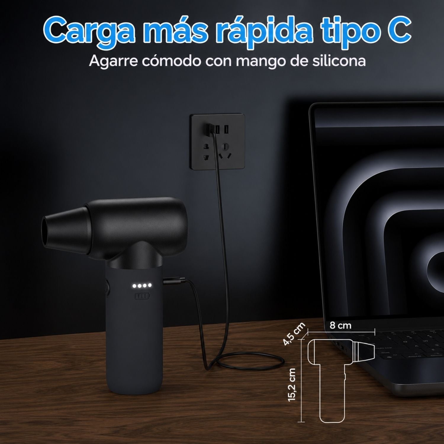 SOPLADOR DE AIRE ELÉCTRICO 180000 RPM PARA PC  Y  LIMPIEZA - 7