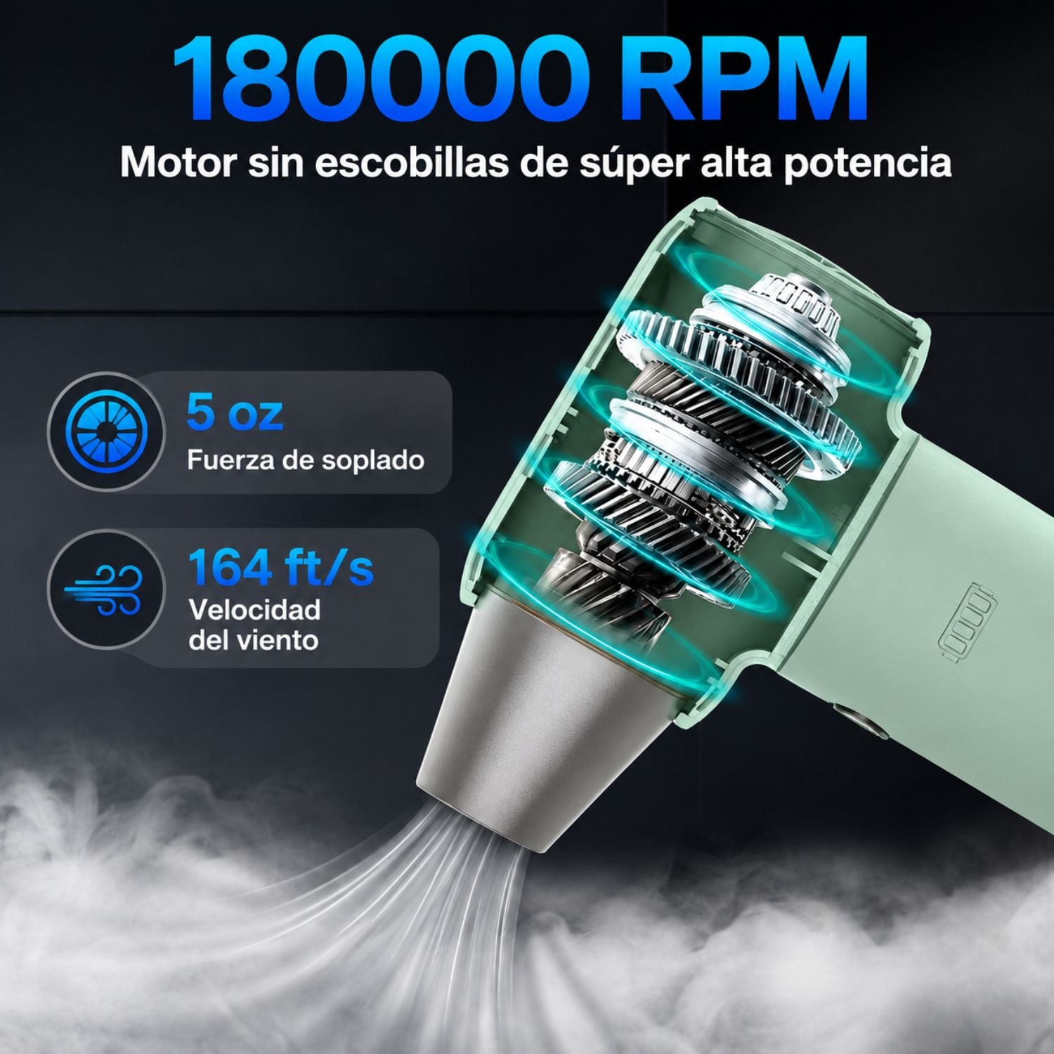 SOPLADOR DE AIRE ELÉCTRICO 180000 RPM PARA PC  Y  LIMPIEZA - 2