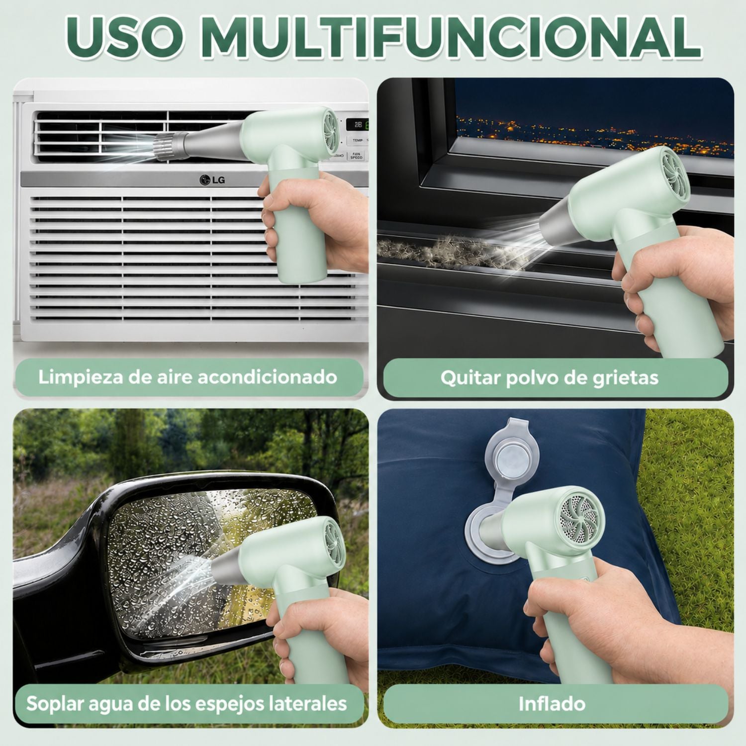 SOPLADOR DE AIRE ELÉCTRICO 180000 RPM PARA PC  Y  LIMPIEZA - 6