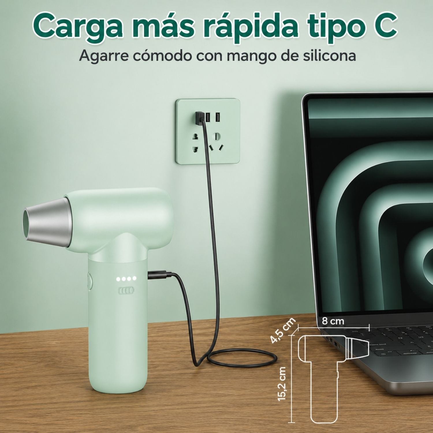 SOPLADOR DE AIRE ELÉCTRICO 180000 RPM PARA PC  Y  LIMPIEZA - 7