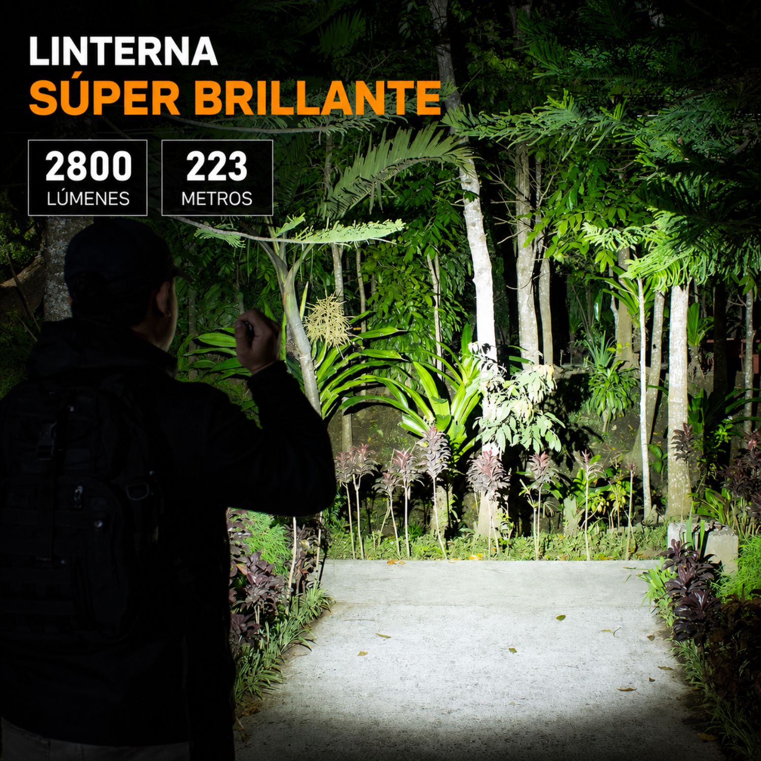 LINTERNA TÁCTICA LED RECARGABLE 2800 LÚMENES USB-C - 6