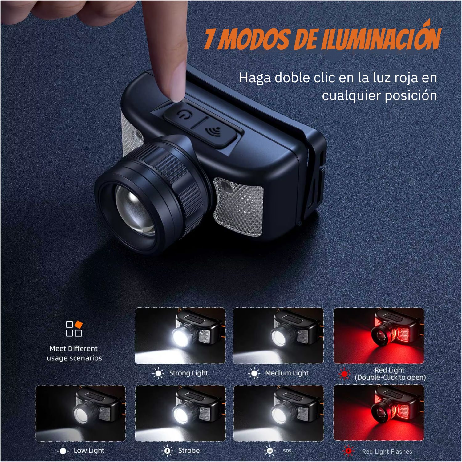 LINTERNA DE CABEZA HL91 SUPERFIRE RECARGABLE SENSOR Y ZOOM - 5