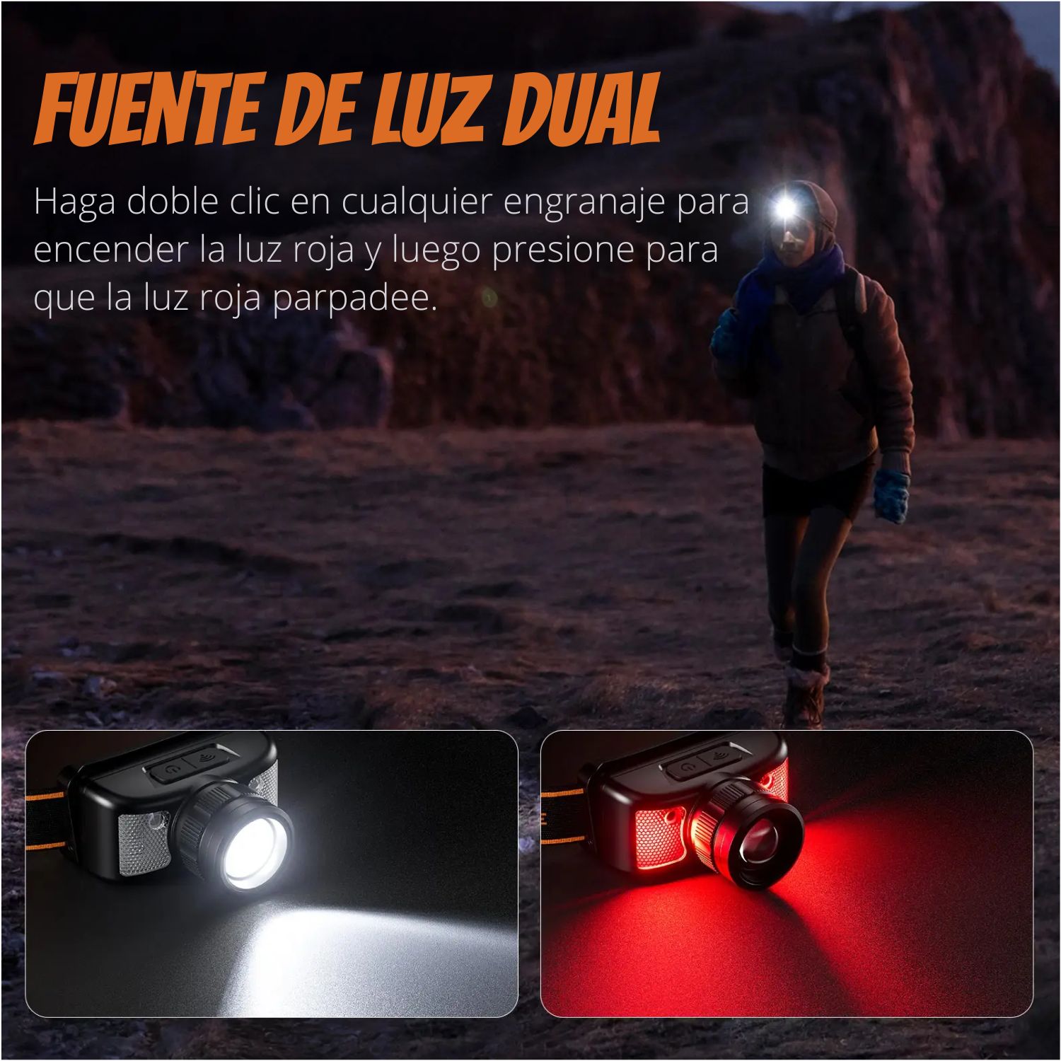 LINTERNA DE CABEZA HL91 SUPERFIRE RECARGABLE SENSOR Y ZOOM - 7