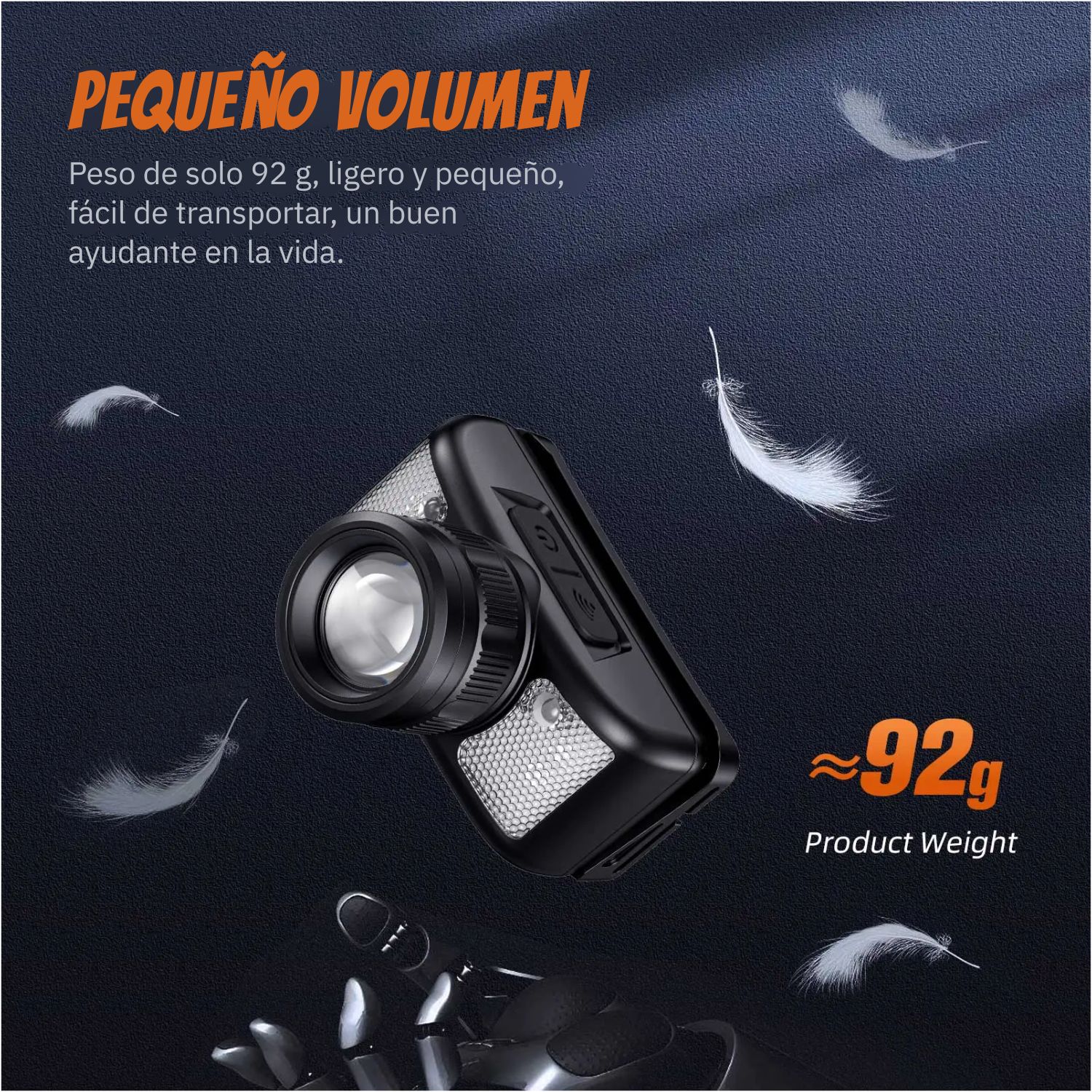 LINTERNA DE CABEZA HL91 SUPERFIRE RECARGABLE SENSOR Y ZOOM - 8