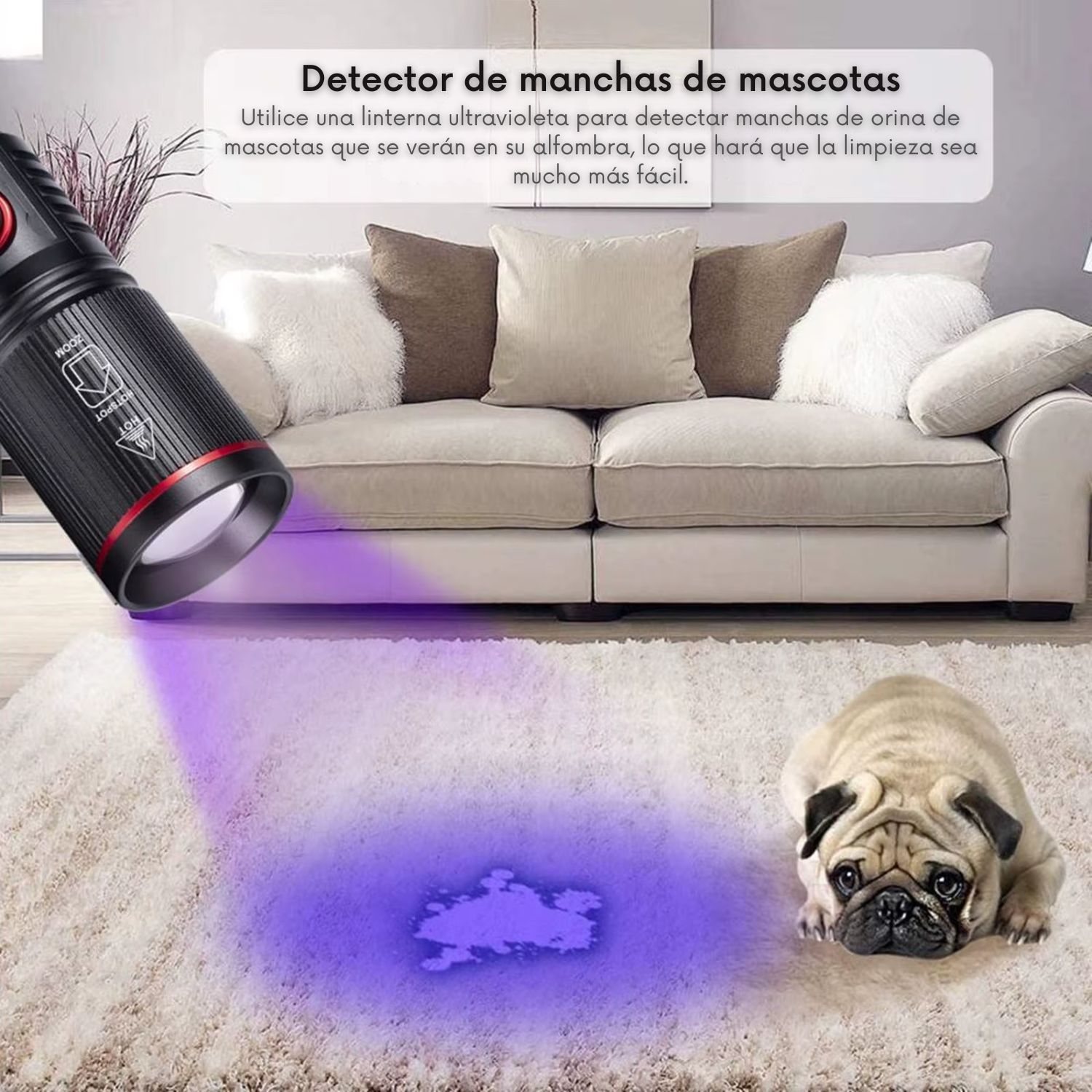 LINTERNA ULTRAVIOLETA 365NM PROFESIONAL PARA DETECCIÓN DE MANCHAS, BILLETES Y PASAPORTES SV96 - 8