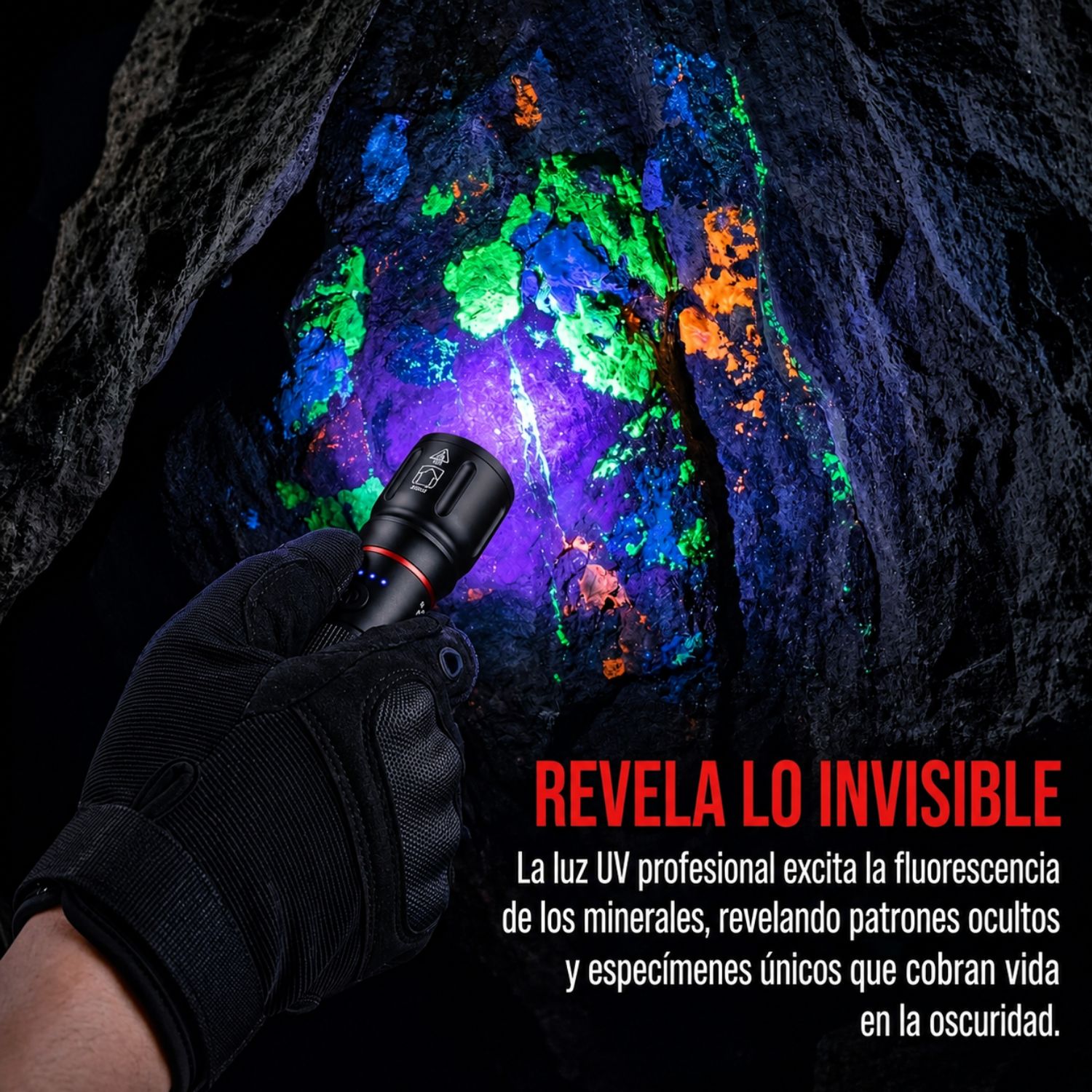 LINTERNA UV PROFESIONAL 365NM RECARGABLE 10W CON ZOOM PARA DETECTAR BILLETES MANCHAS Y FLUIDOS - 7