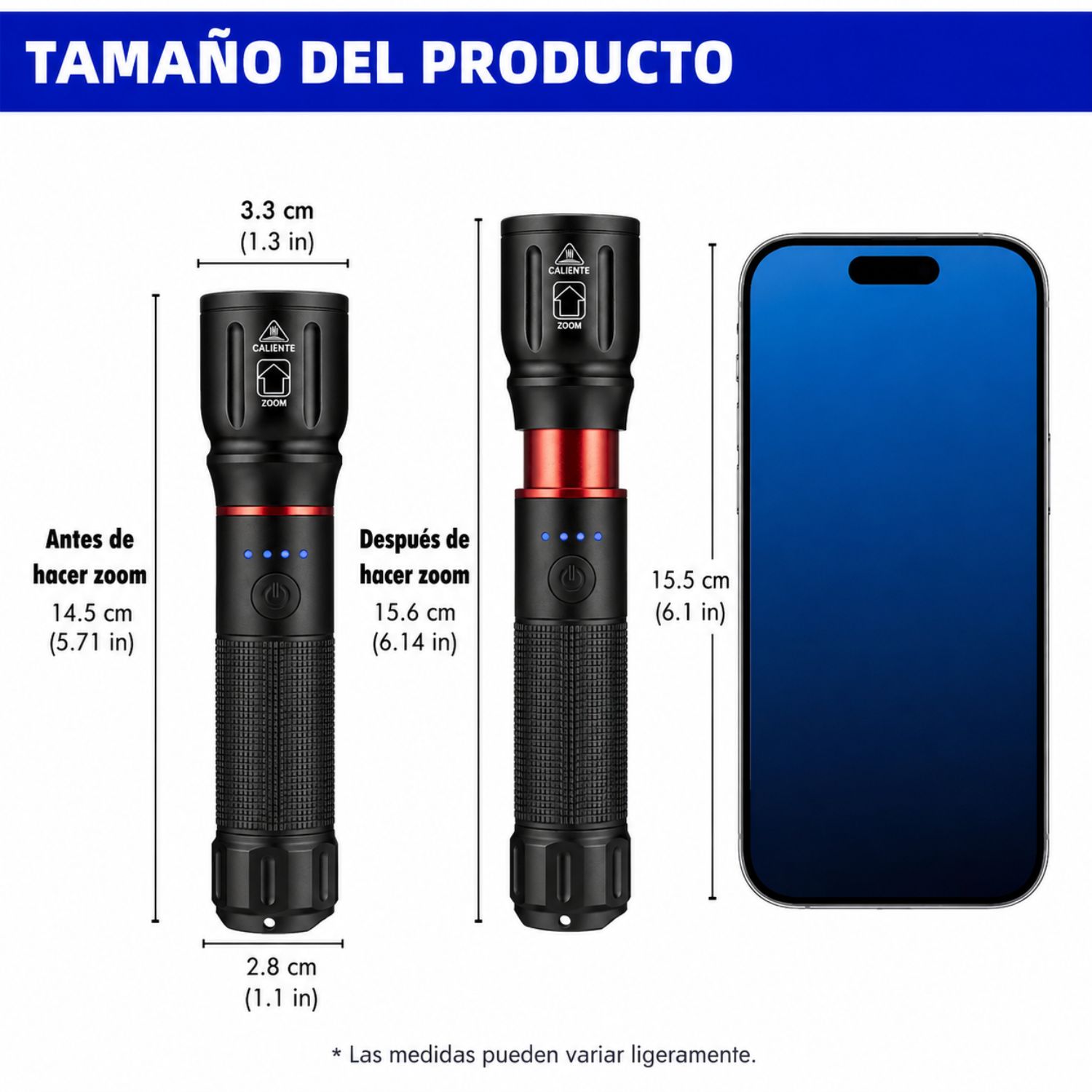LINTERNA UV PROFESIONAL 365NM RECARGABLE 10W CON ZOOM PARA DETECTAR BILLETES MANCHAS Y FLUIDOS - 9