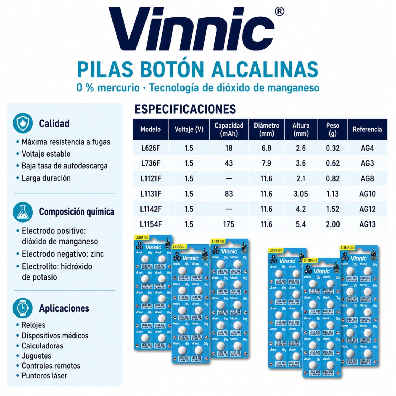 PACK DE 10 PILAS LR41 1.5V PARA RELOJ TERMÓMETRO CALCULADORA Y JUGUETES - 4