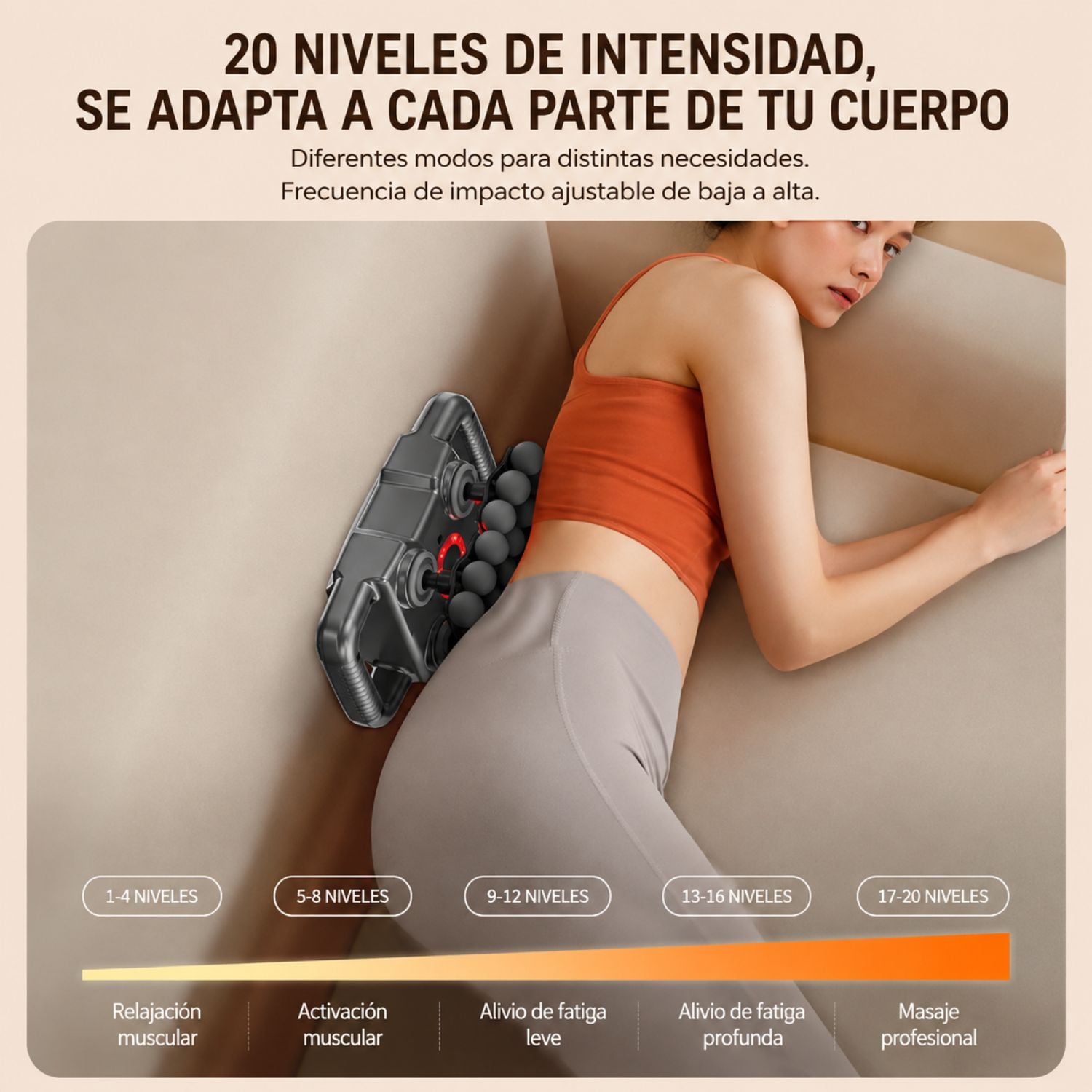 MASAJEADOR CORPORAL ELÉCTRICO RECARGABLE CON 24 CABEZALES, 20 INTENSIDADES Y PANTALLA DIGITAL VICTORIA HAN - 3
