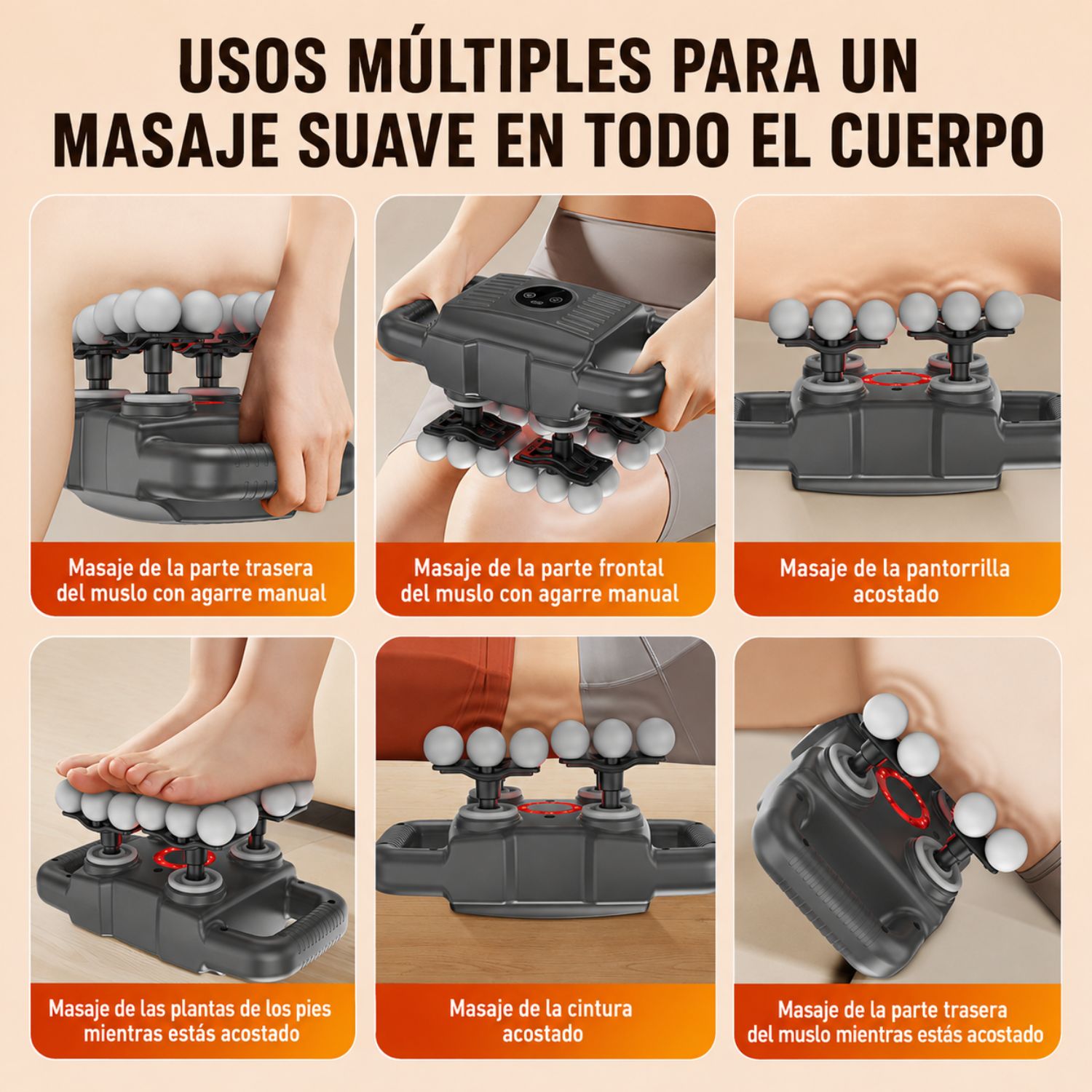 MASAJEADOR CORPORAL ELÉCTRICO RECARGABLE CON 24 CABEZALES, 20 INTENSIDADES Y PANTALLA DIGITAL VICTORIA HAN - 4