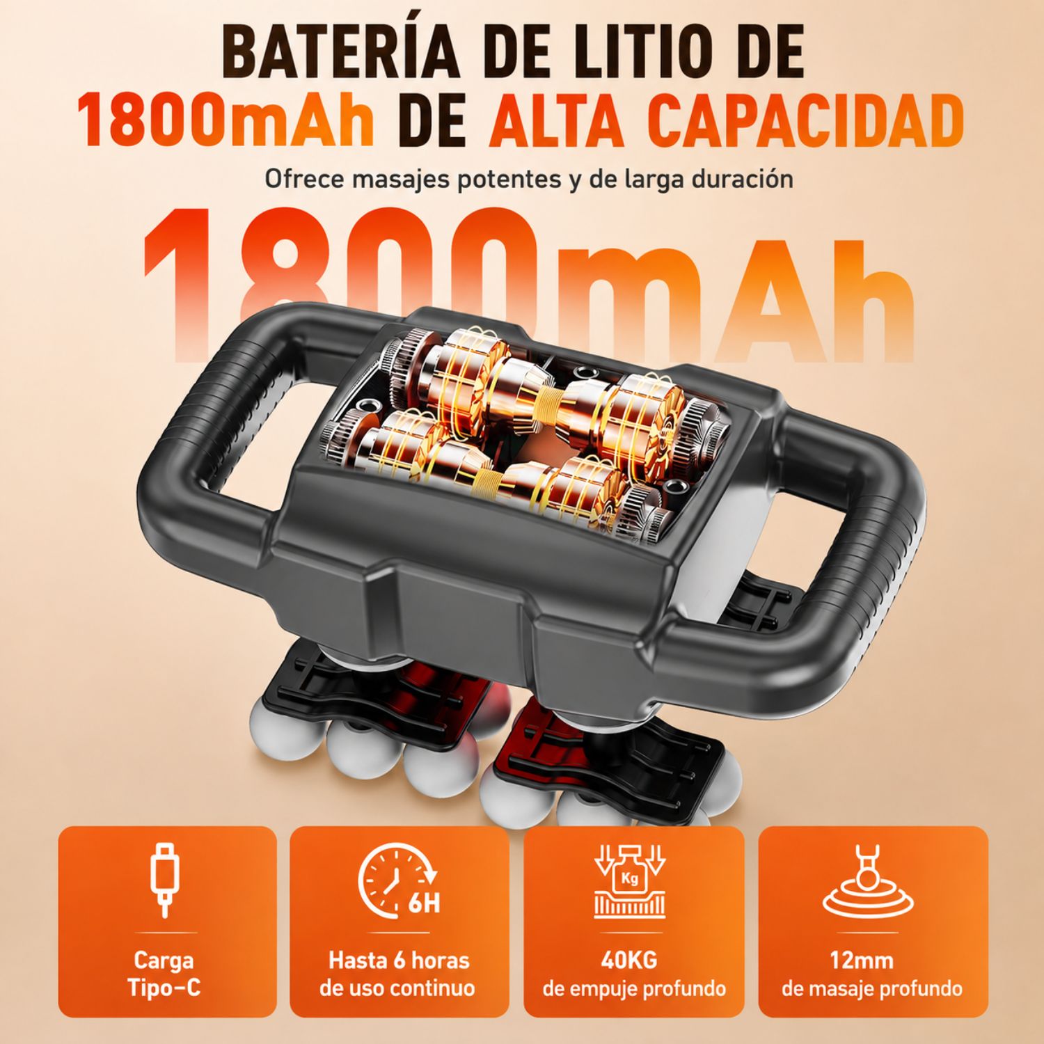 MASAJEADOR CORPORAL ELÉCTRICO RECARGABLE CON 24 CABEZALES, 20 INTENSIDADES Y PANTALLA DIGITAL VICTORIA HAN - 9