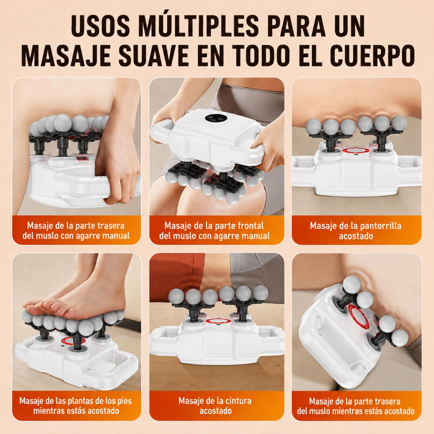 MASAJEADOR CORPORAL ELÉCTRICO RECARGABLE CON 24 CABEZALES, 20 INTENSIDADES Y PANTALLA DIGITAL VICTORIA HAN - 5
