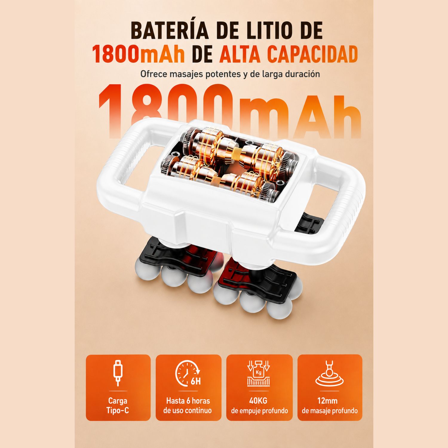 MASAJEADOR CORPORAL ELÉCTRICO RECARGABLE CON 24 CABEZALES, 20 INTENSIDADES Y PANTALLA DIGITAL VICTORIA HAN - 9