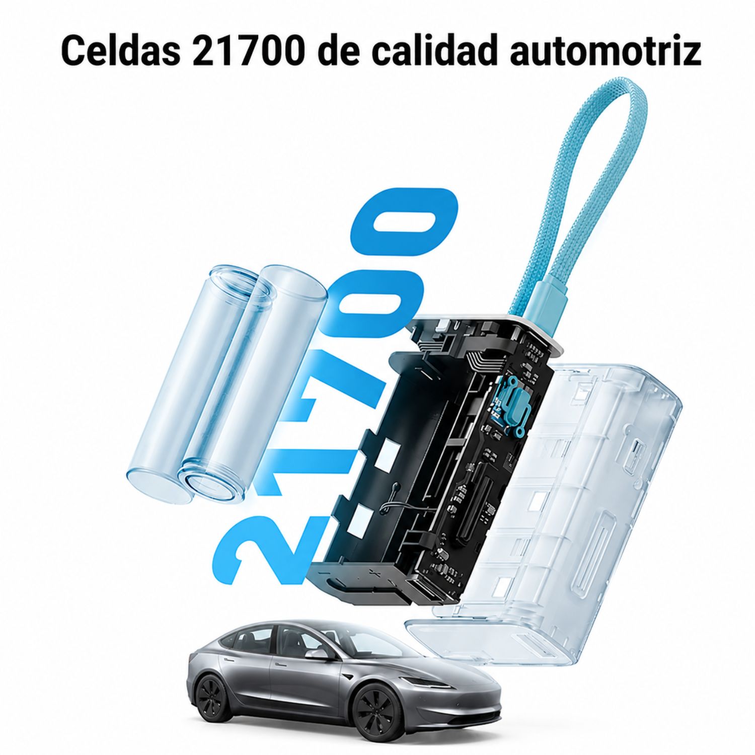 POWER BANK 10000MAH 33W CARGA RÁPIDA CON CABLE USB-C INTEGRADO Y PUERTO USB-A CUKTECH NEGRO - 4