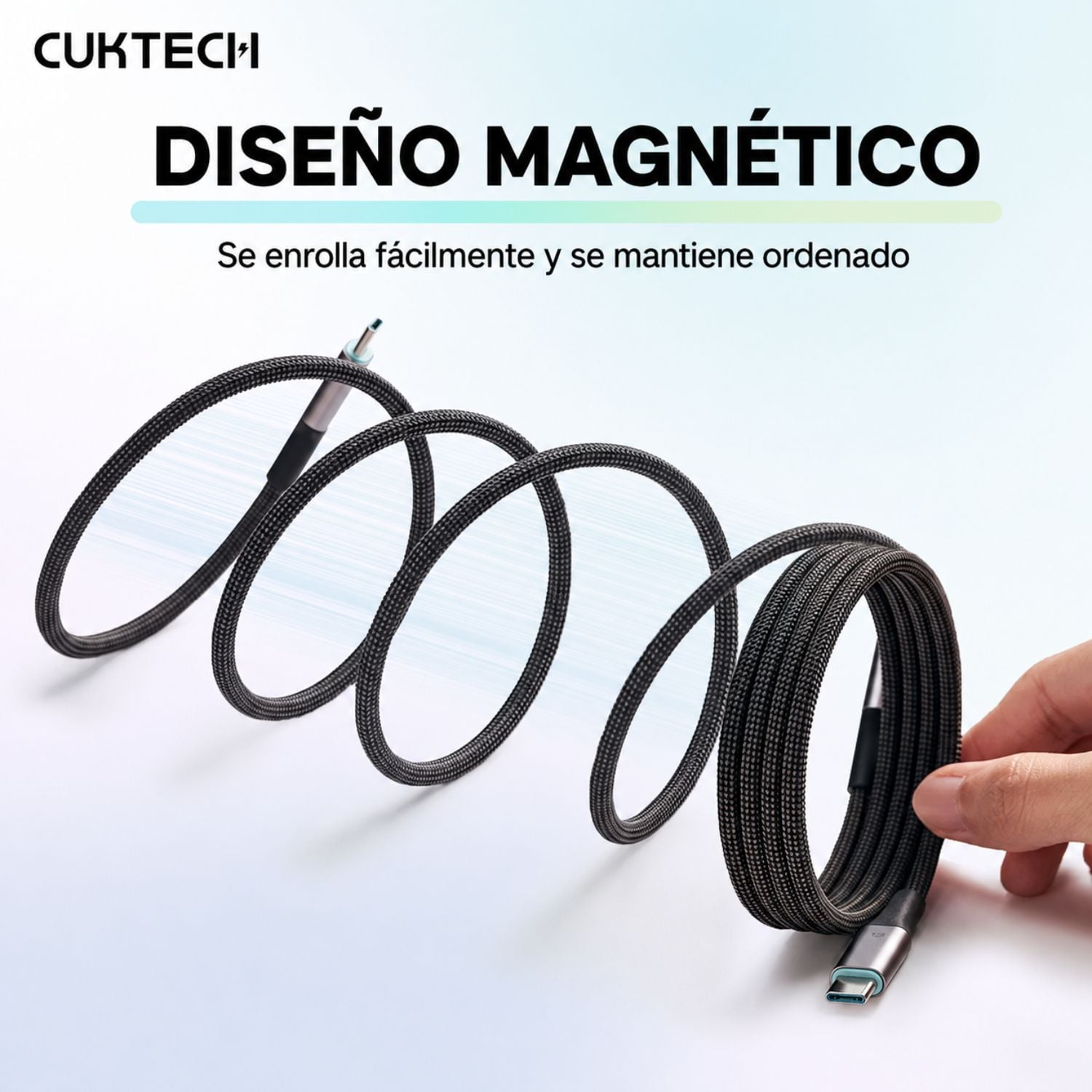 CABLE USB-C A USB-C CUKTECH 240W CARGA RÁPIDA PD 3.1 MAGNÉTICO 1.5 M PARA LAPTOP Y CELULAR - 4