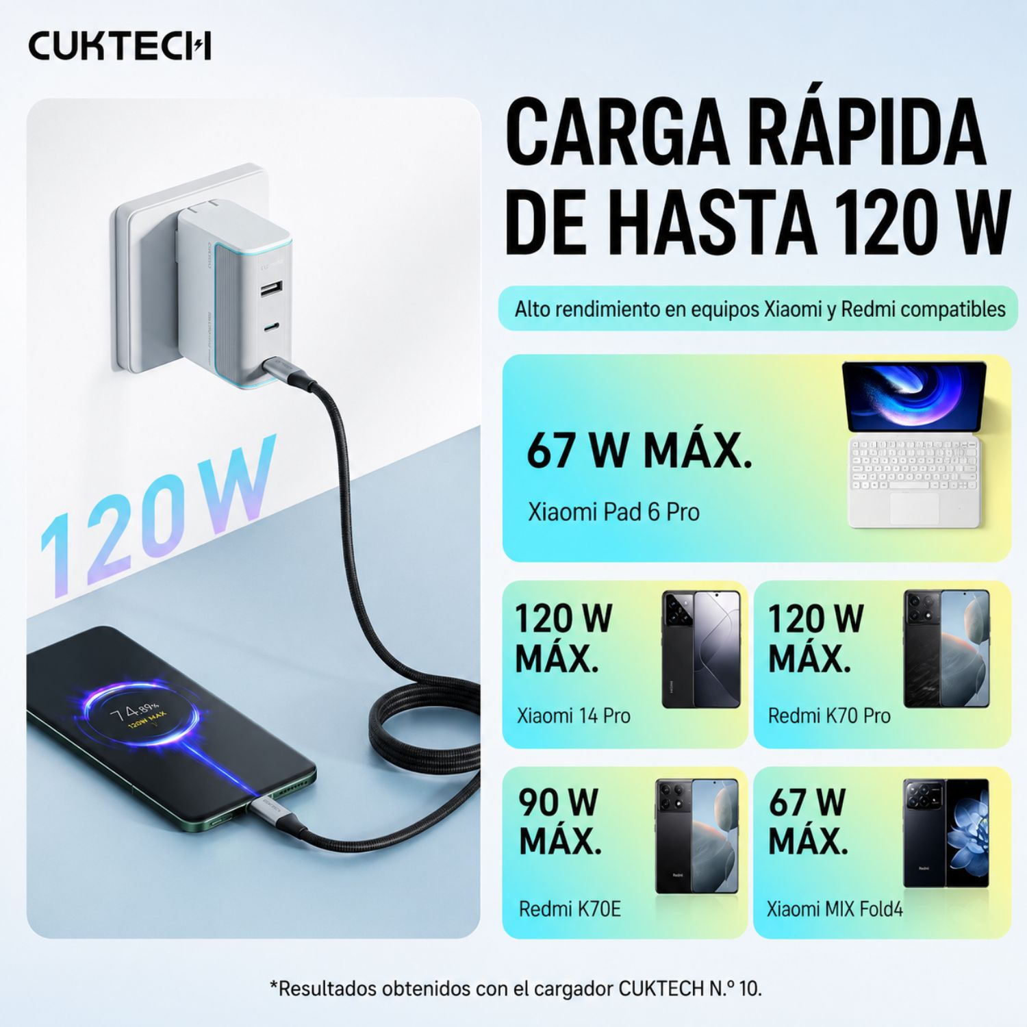 CABLE USB-C A USB-C CUKTECH 240W CARGA RÁPIDA PD 3.1 MAGNÉTICO 1.5 M PARA LAPTOP Y CELULAR - 7