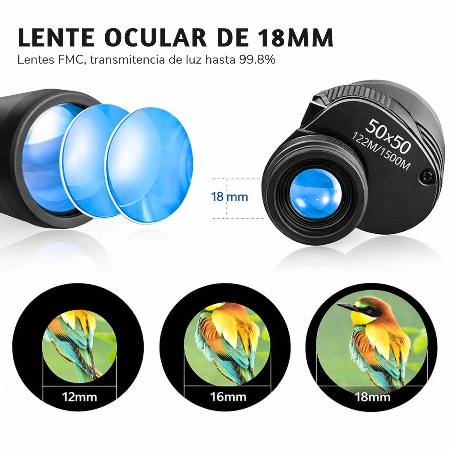 BINOCULARES POTENTES 50X50 PARA OBSERVACIÓN DE NATURALEZA Y DEPORTES - 3