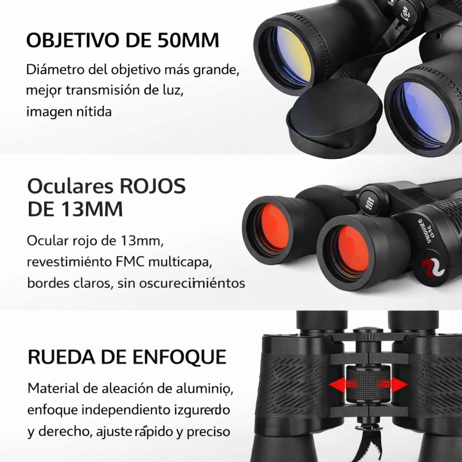 BINOCULARES POTENTES 50X50 PARA OBSERVACIÓN DE NATURALEZA Y DEPORTES - 4