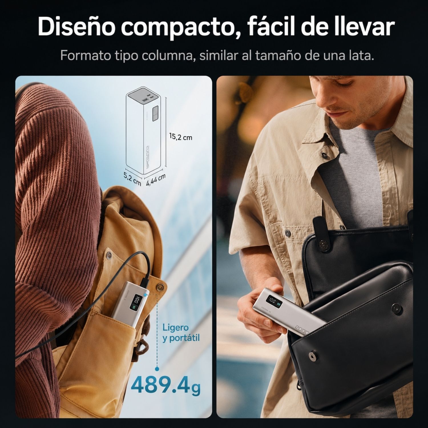 POWER BANK CUKTECH 15 SE PB200 20000MAH 85W PANTALLA LED CARGA RAPIDA - 5