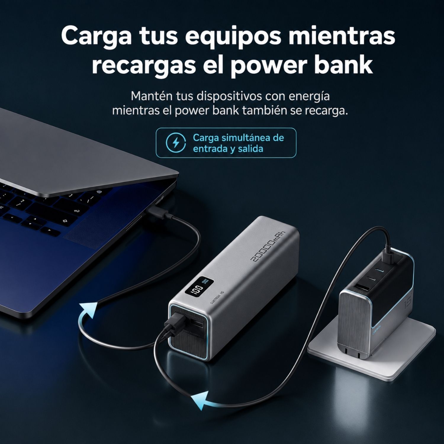 POWER BANK CUKTECH 15 SE PB200 20000MAH 85W PANTALLA LED CARGA RAPIDA - 8