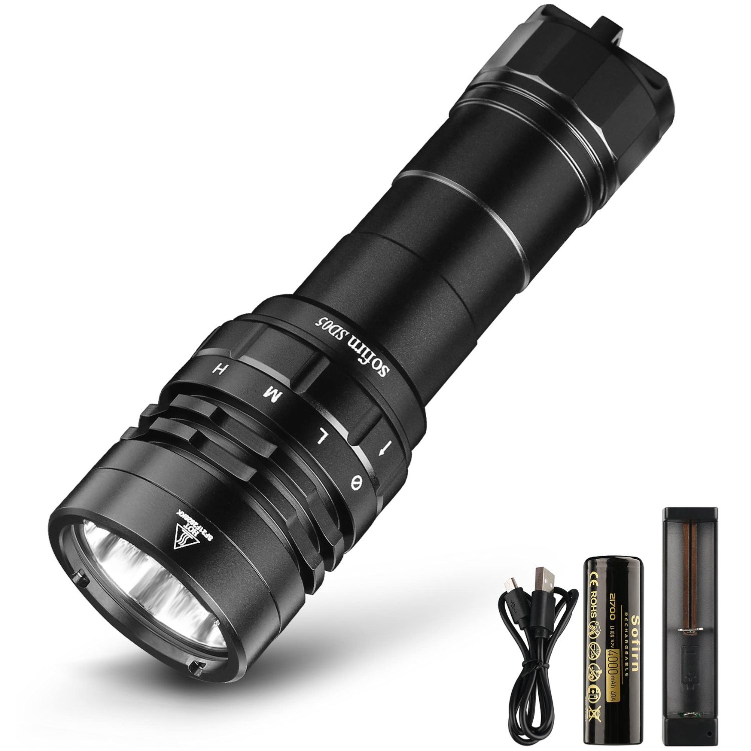 LINTERNA DE BUCEO PROFESIONAL SOFIRN SD05 LED 3000 LÚMENES RECARGABLE SUMERGIBLE IPX8 - 1