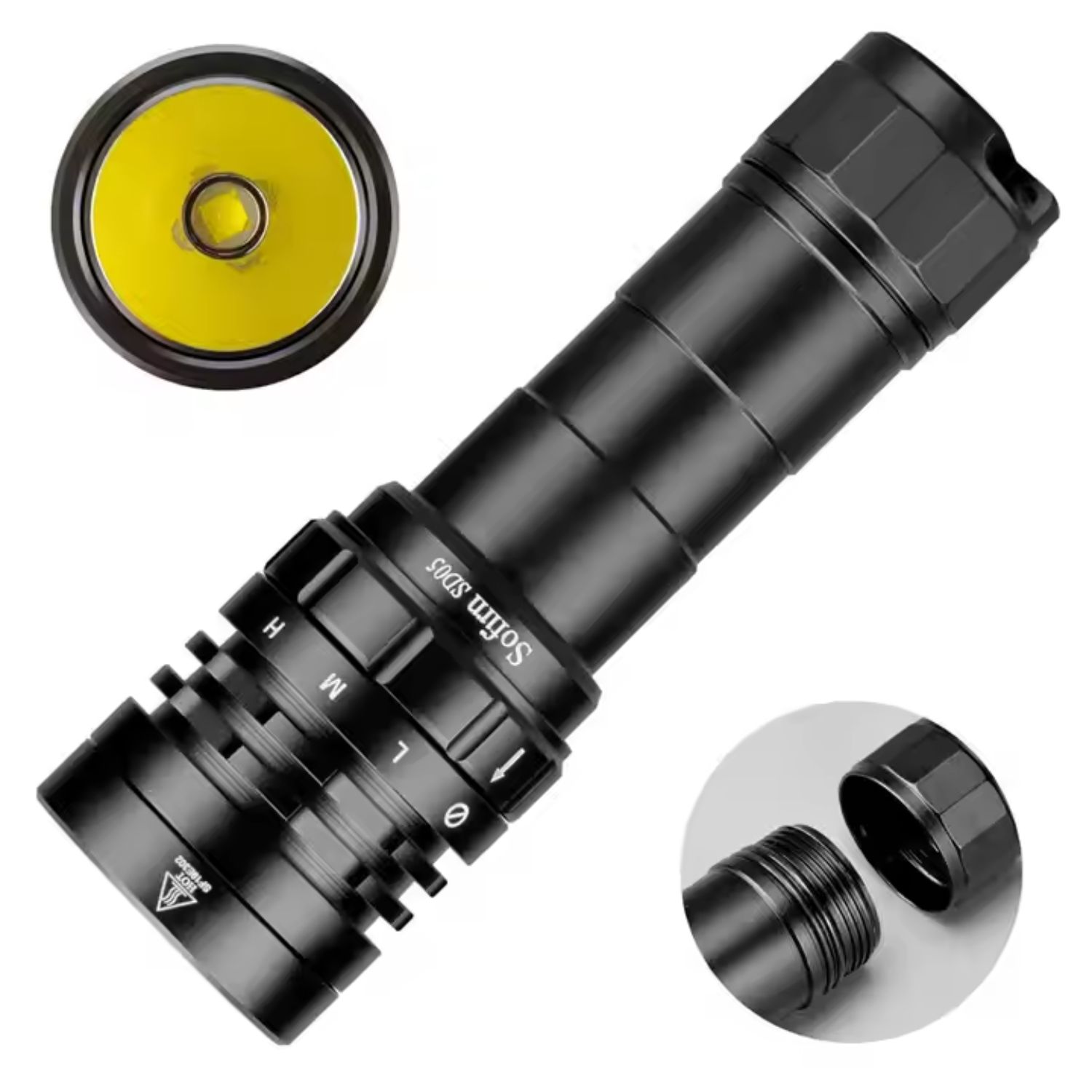 LINTERNA DE BUCEO RECARGABLE 3000 LÚMENES LED IPX8 CON ANILLO MAGNÉTICO SOFIRN - 1