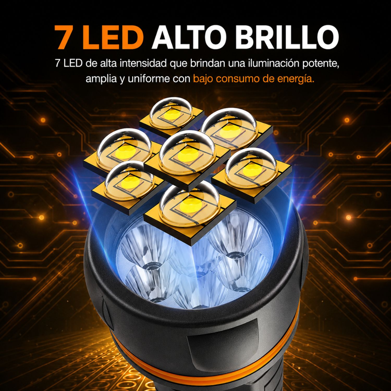 LINTERNA DE MANO LED RESISTENTE AL AGUA PARA HOGAR TRABAJO CAMPING EMERGENCIAS Y ACTIVIDADES AL AIRE LIBRE - 2